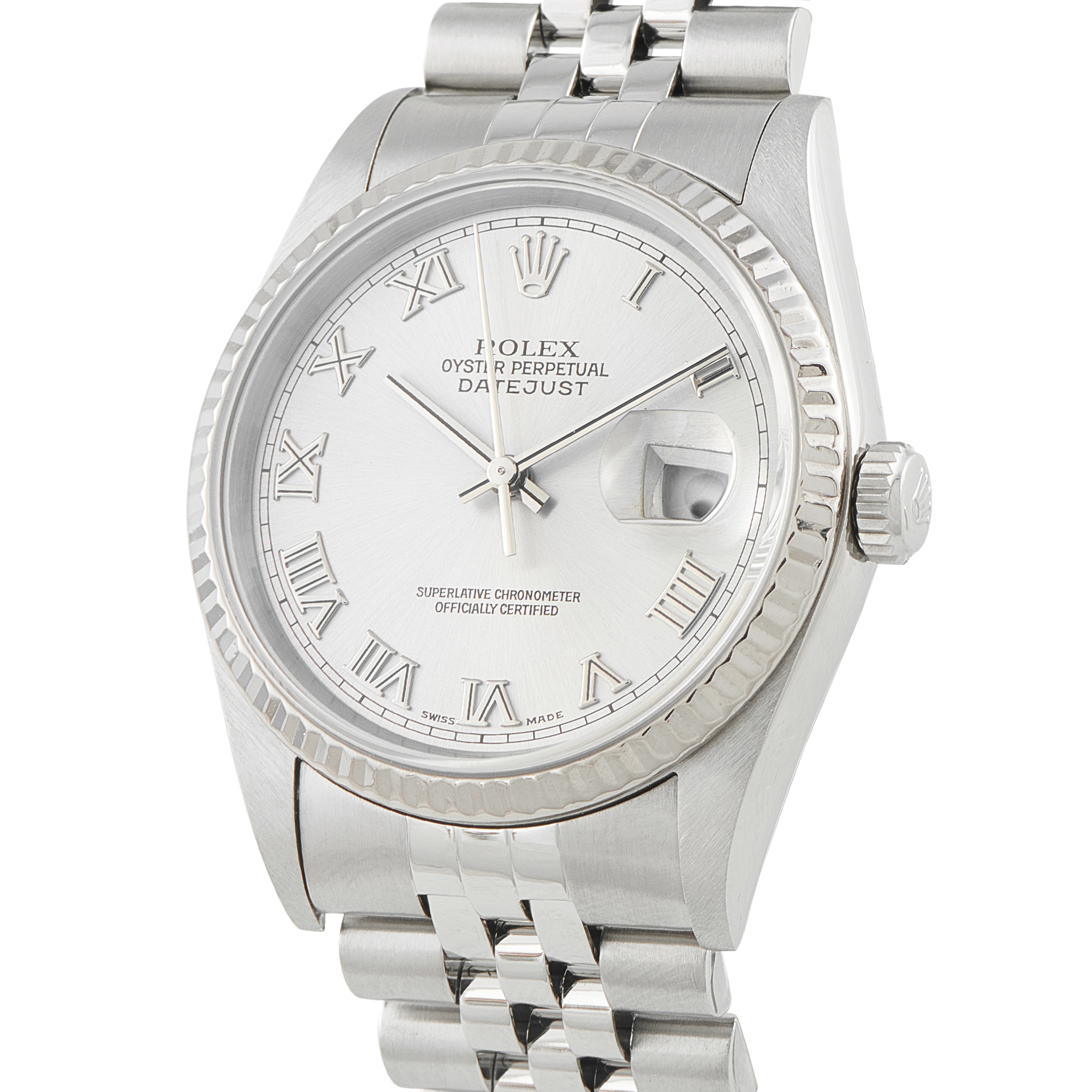 Rolex Datejust 36 Silver Roman Dial Steel Jubilee Watch 16234 - Image 2