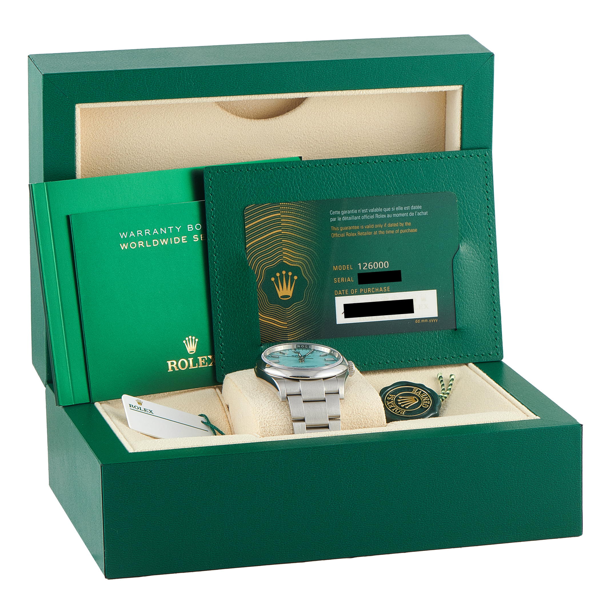 Rolex Oyster Perpetual 36 Turquoise Blue Dial Steel Watch M126000-0006 - Image 5