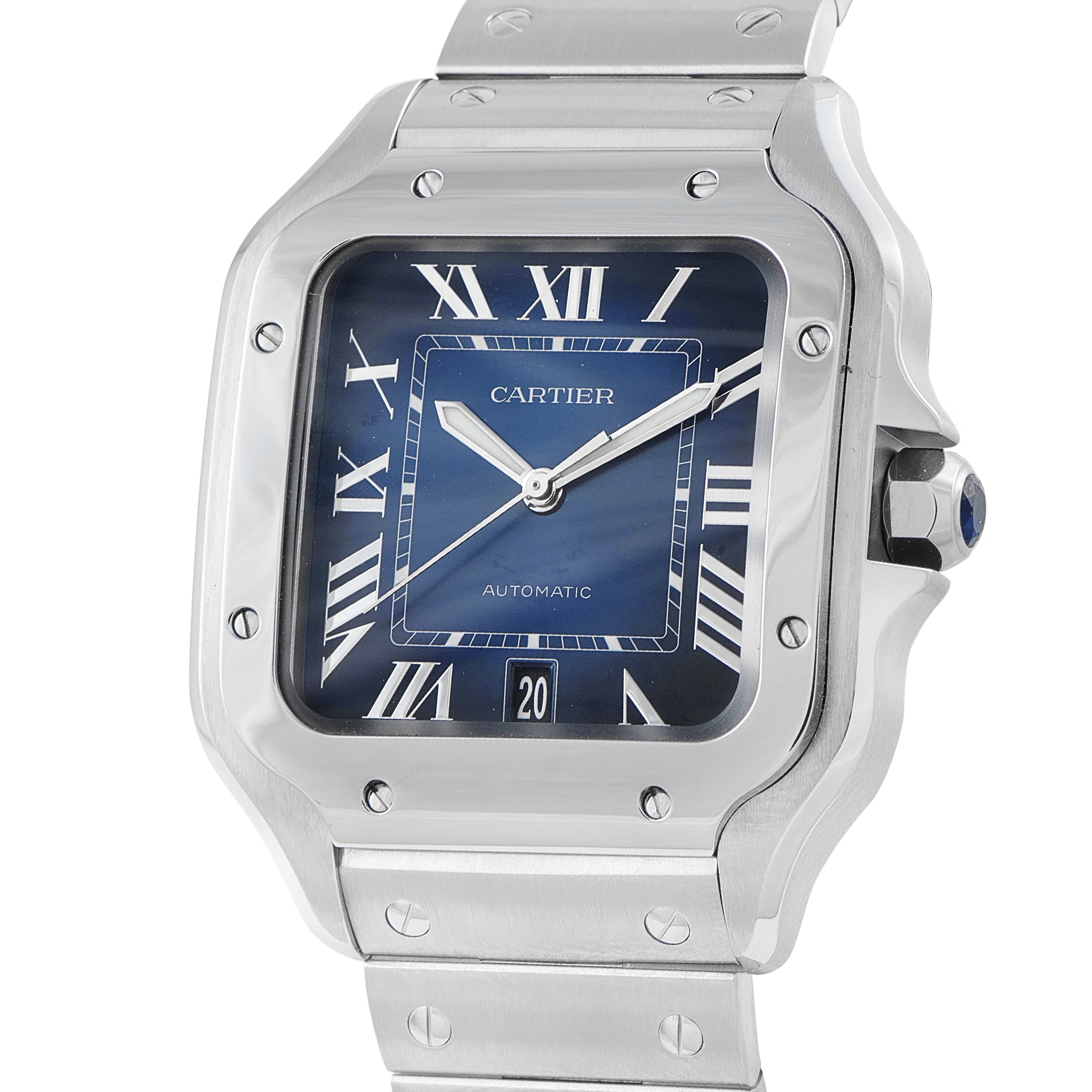 Cartier Santos de Cartier Large Model Blue Dial Steel Watch WSSA0030 - Image 2