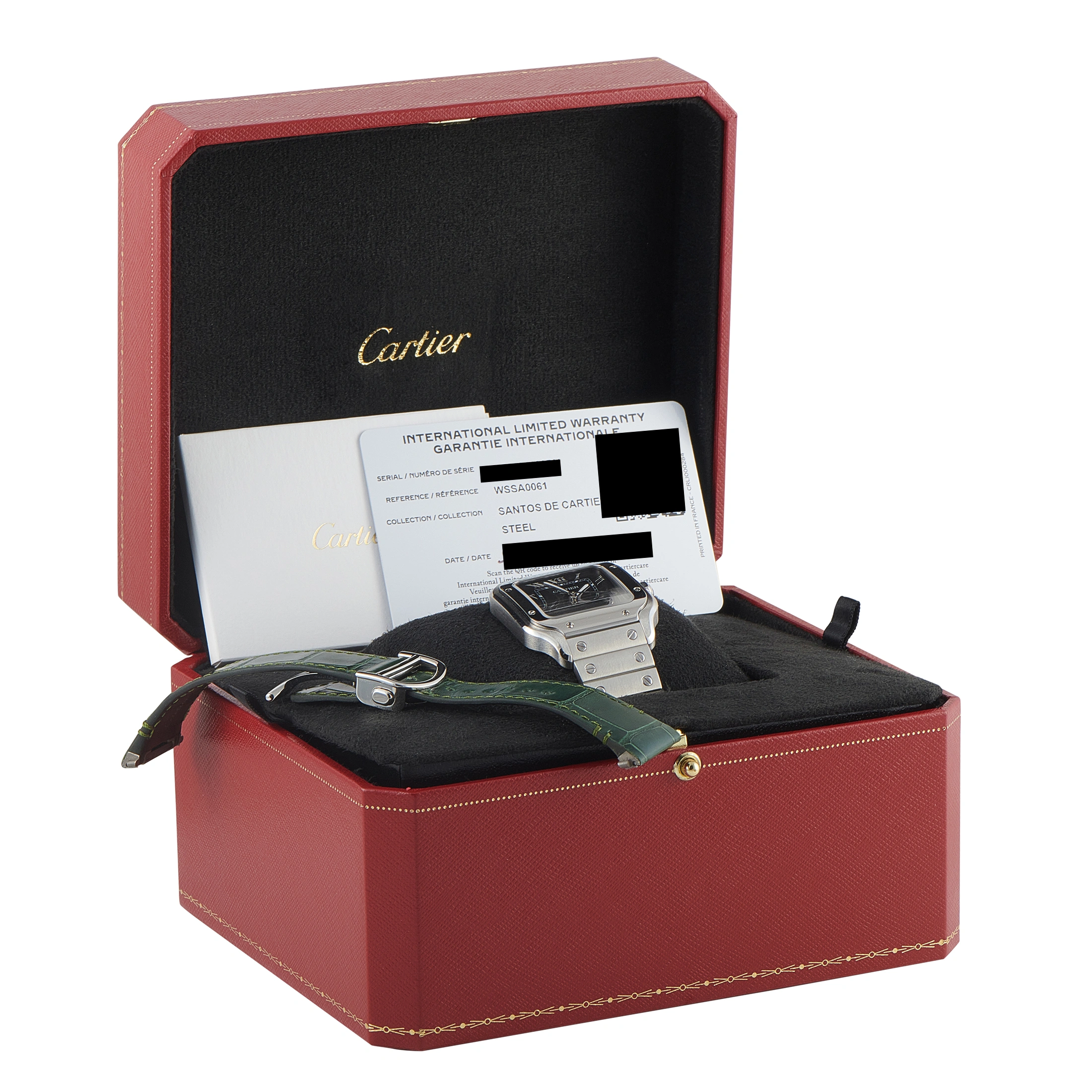 Cartier Santos Green Dial Medium Model Steel Watch WSSA0061 - Image 5