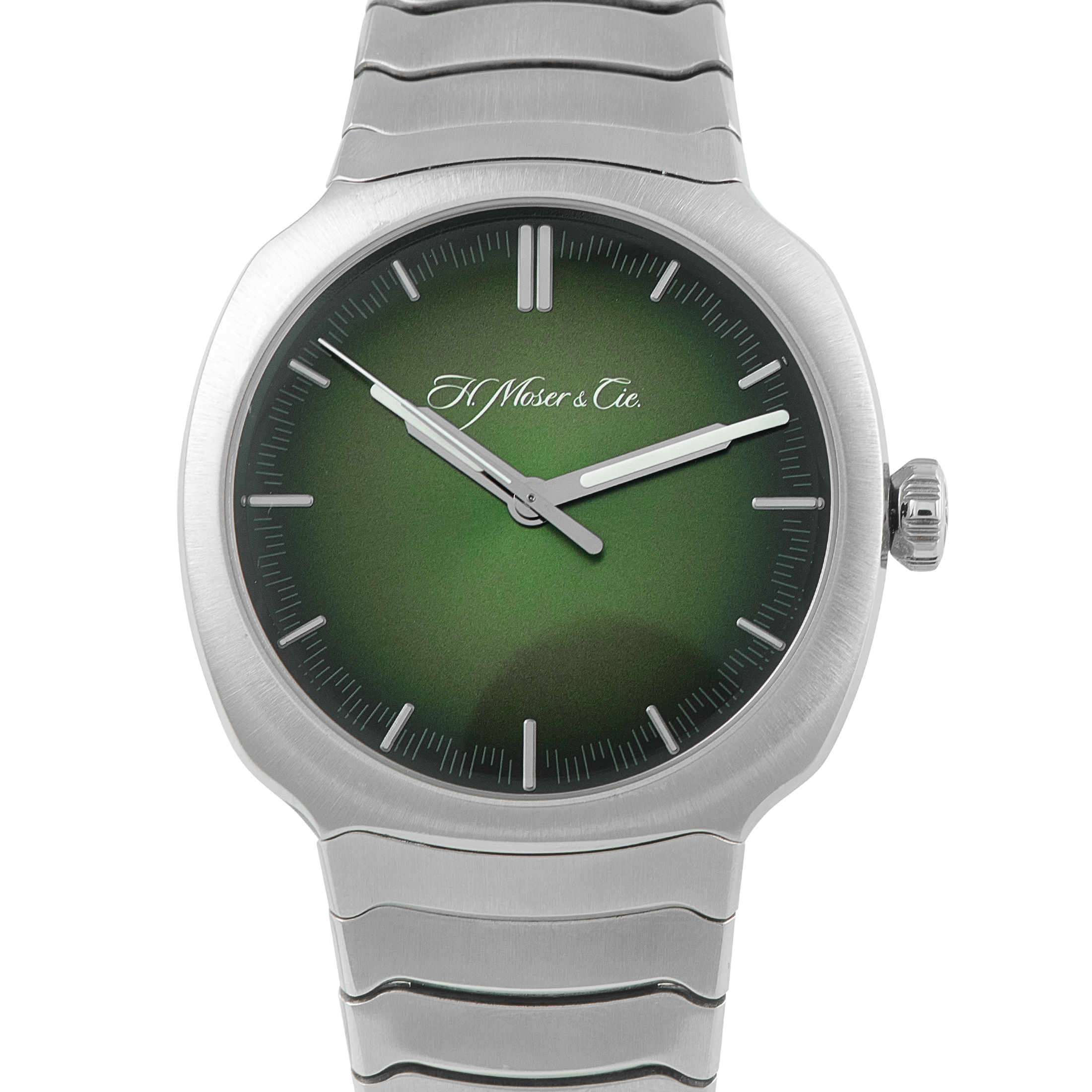 H. Moser & Cie Streamliner Centre Seconds Green Fume Dial Steel Watch 6200-1200