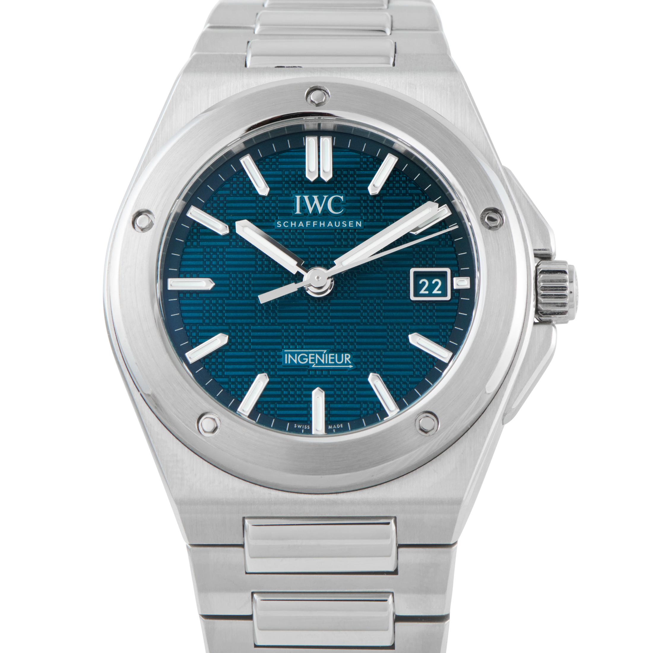 IWC Ingenieur Automatic 40 Aqua Dial Steel Watch IW328903