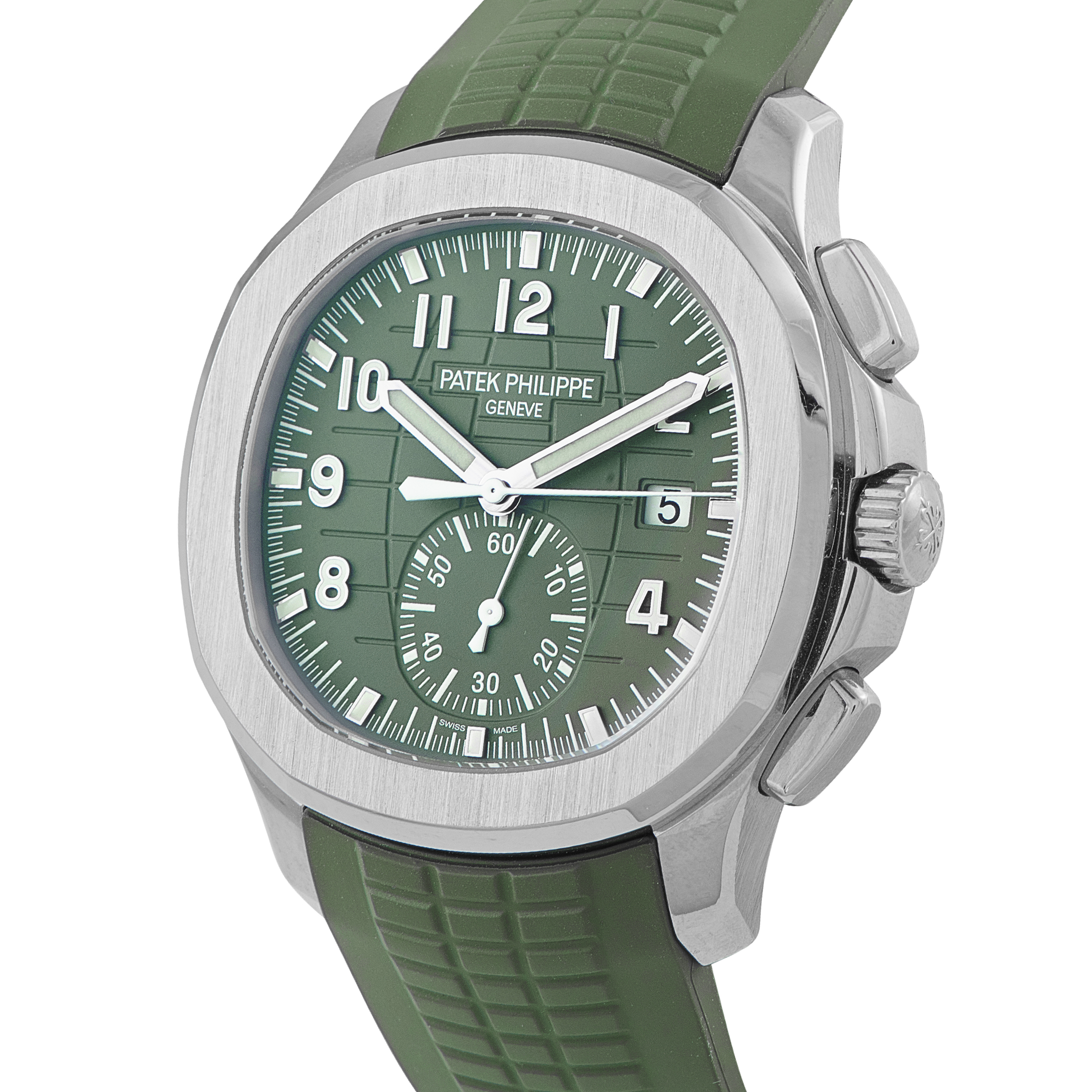 Patek Philippe Aquanaut Chronograph Khaki Green Dial White Gold Watch 5968G-010 - Image 2