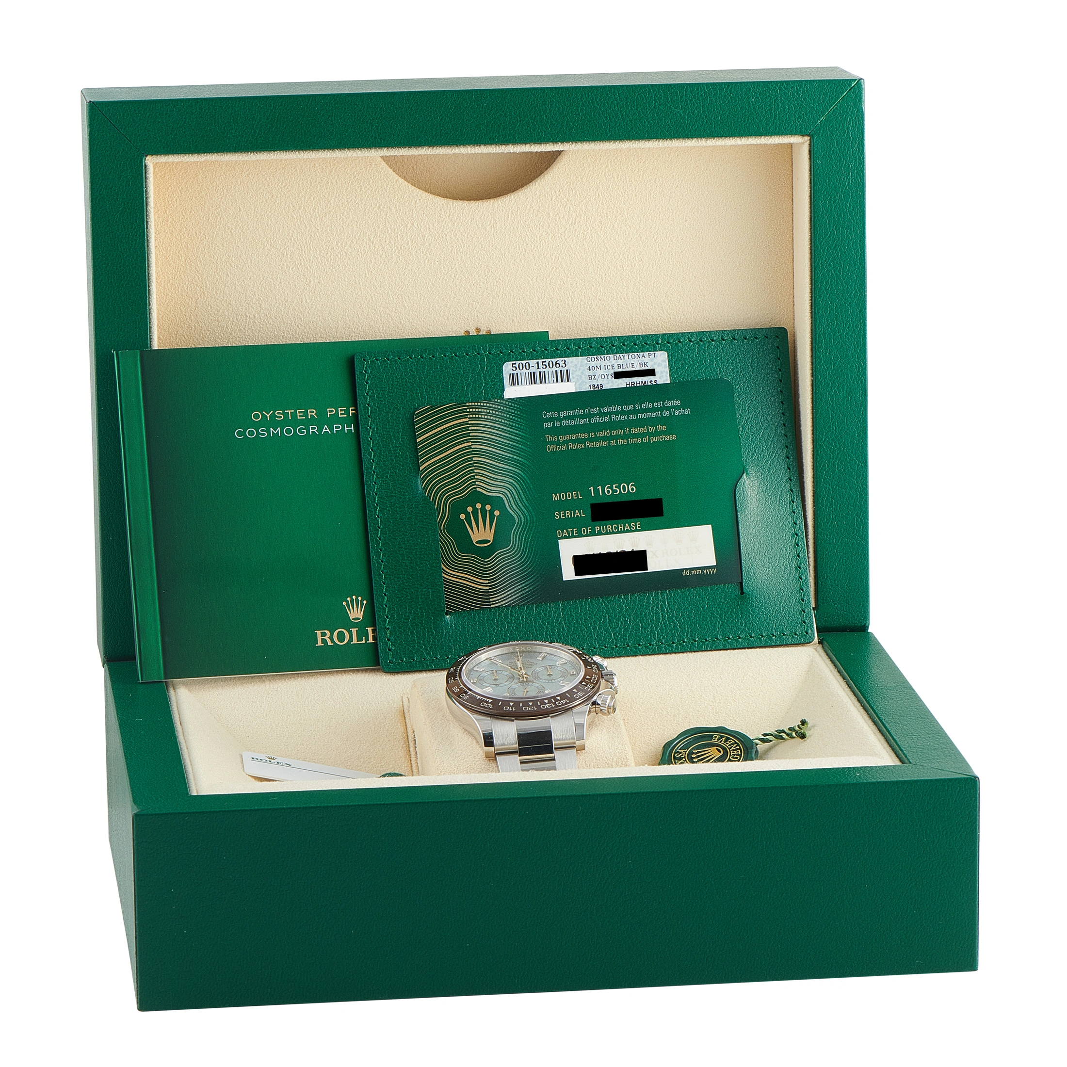 Rolex Daytona Ice Blue Diamond Dial Platinum Watch 116506 - Image 5