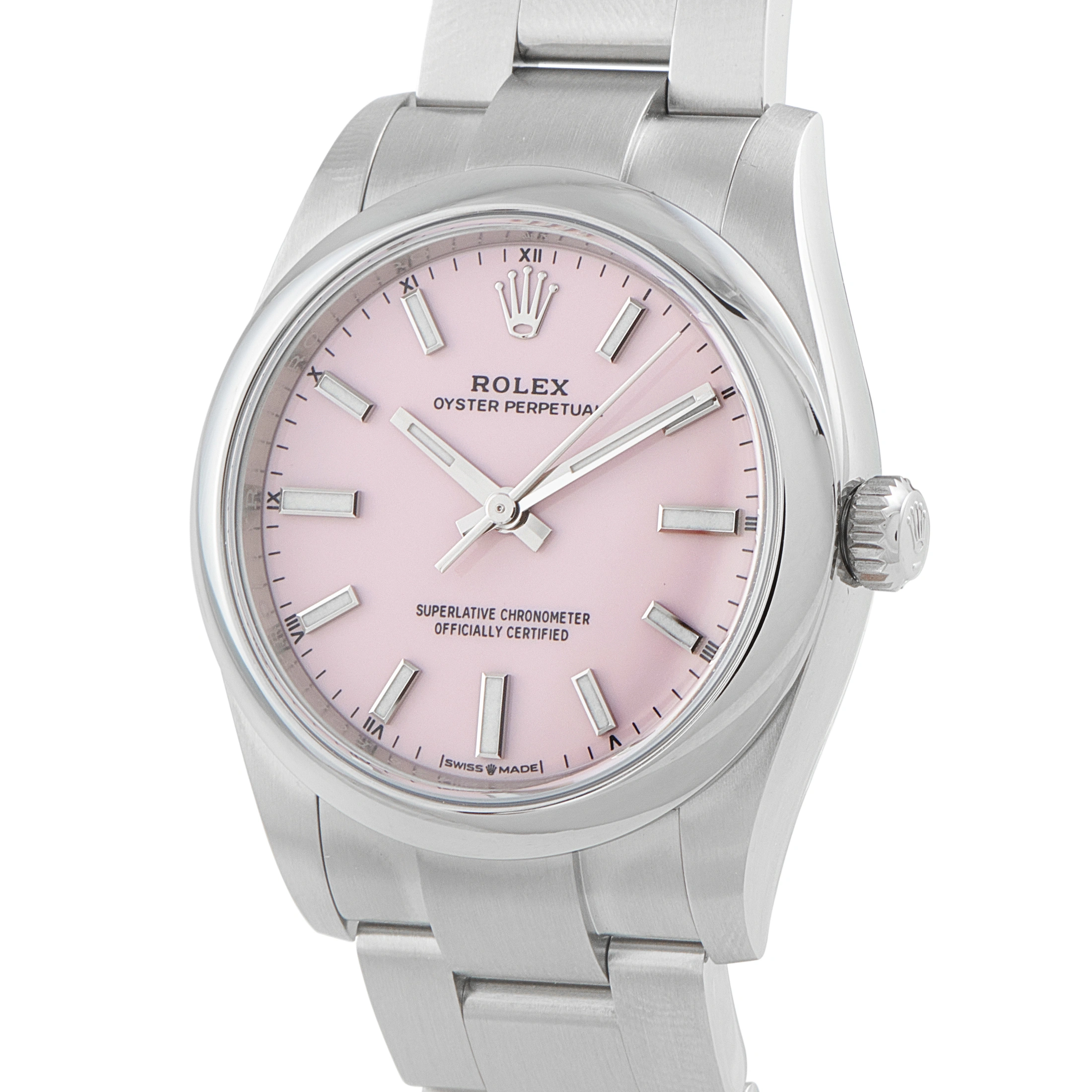 Rolex Oyster Perpetual 34 Candy Pink Dial Steel Watch 124200 - Image 2