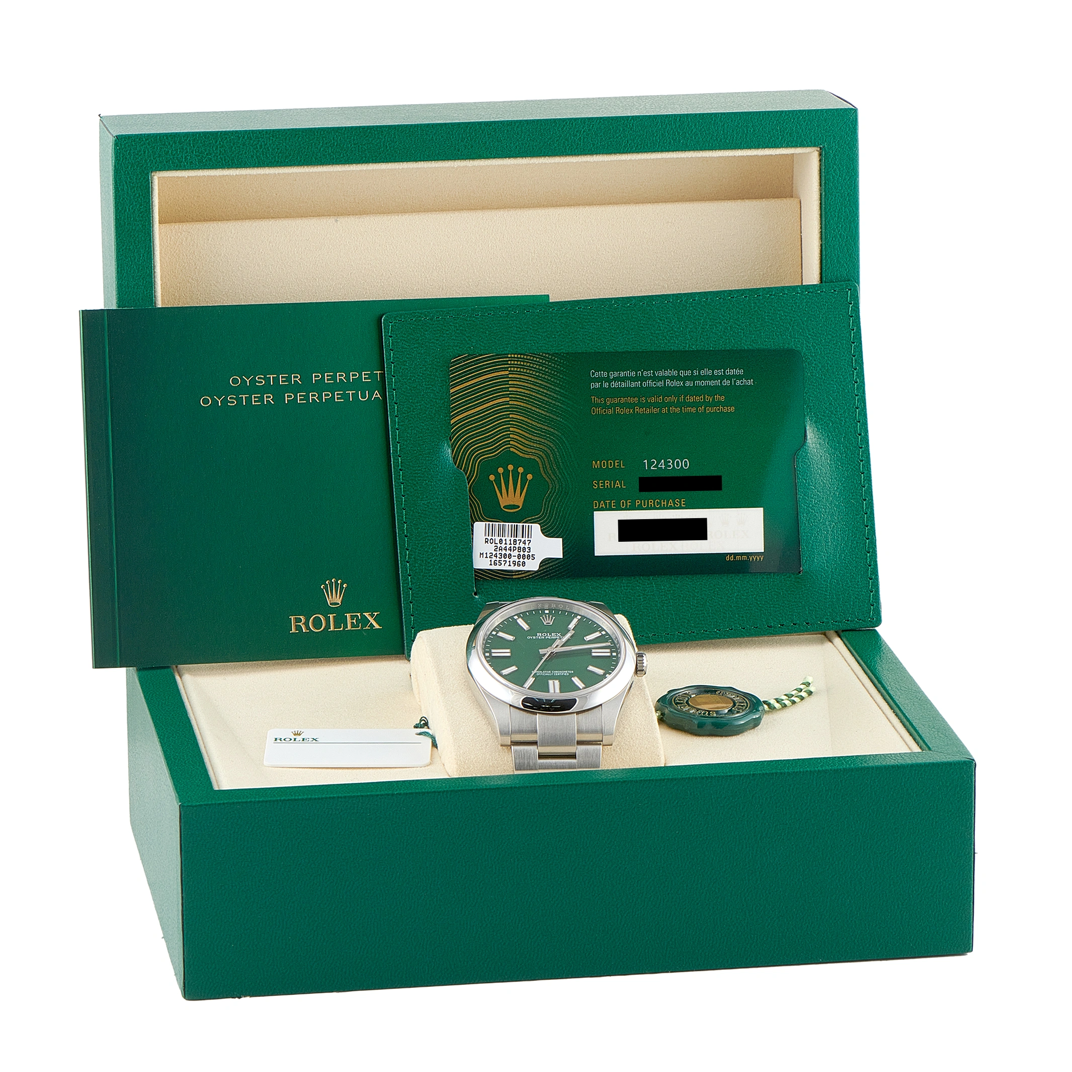 Rolex Oyster Perpetual 41 Green Dial Steel Watch 124300 - Image 5
