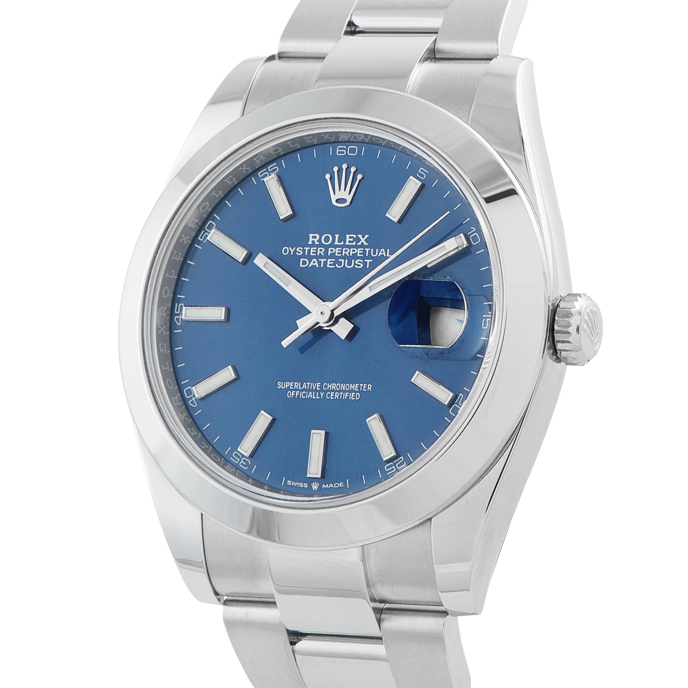 Rolex Datejust 41 Bright Blue Dial Steel Oyster Watch 126300 - Image 2