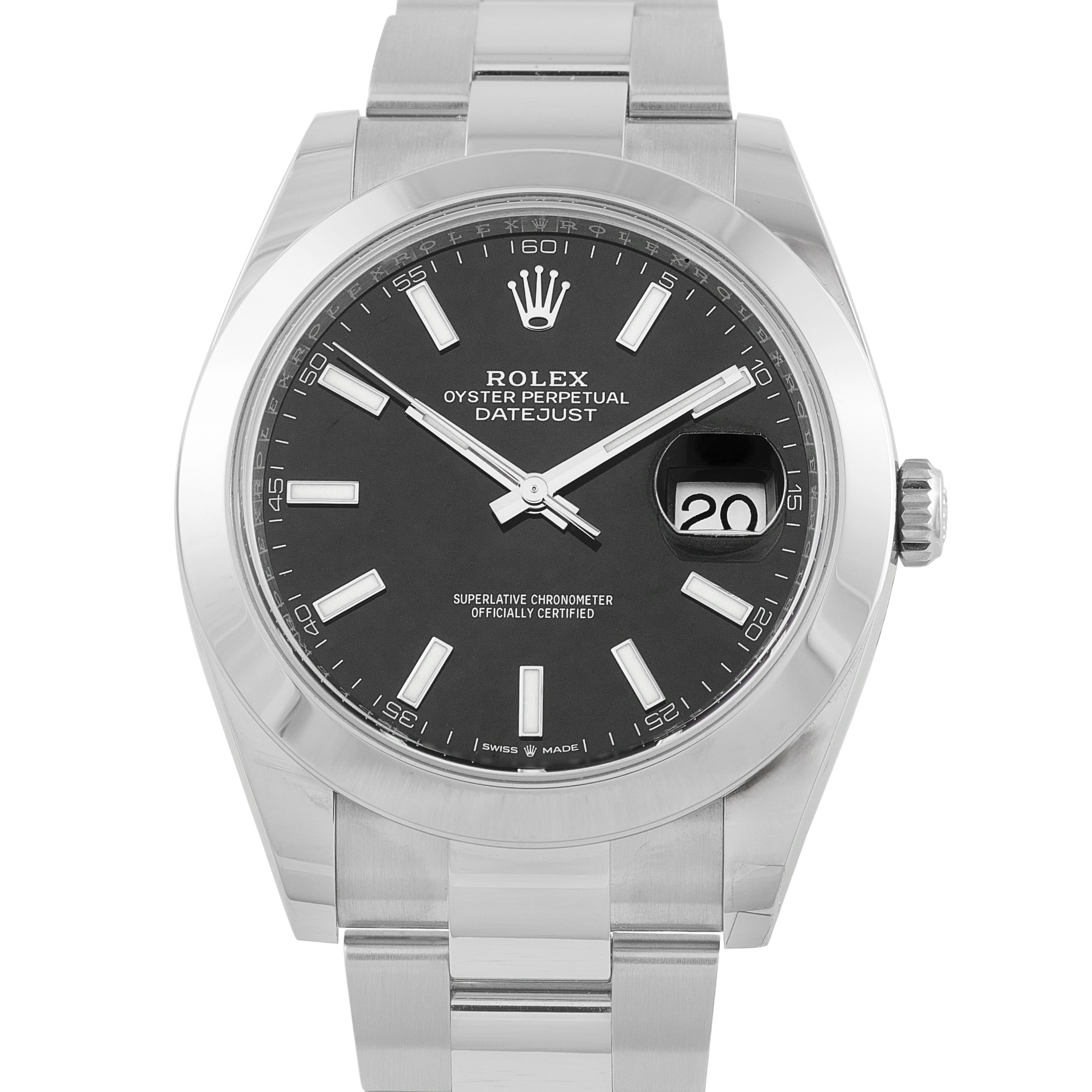 Rolex Datejust 41 Black Dial Steel Oyster Watch 126300