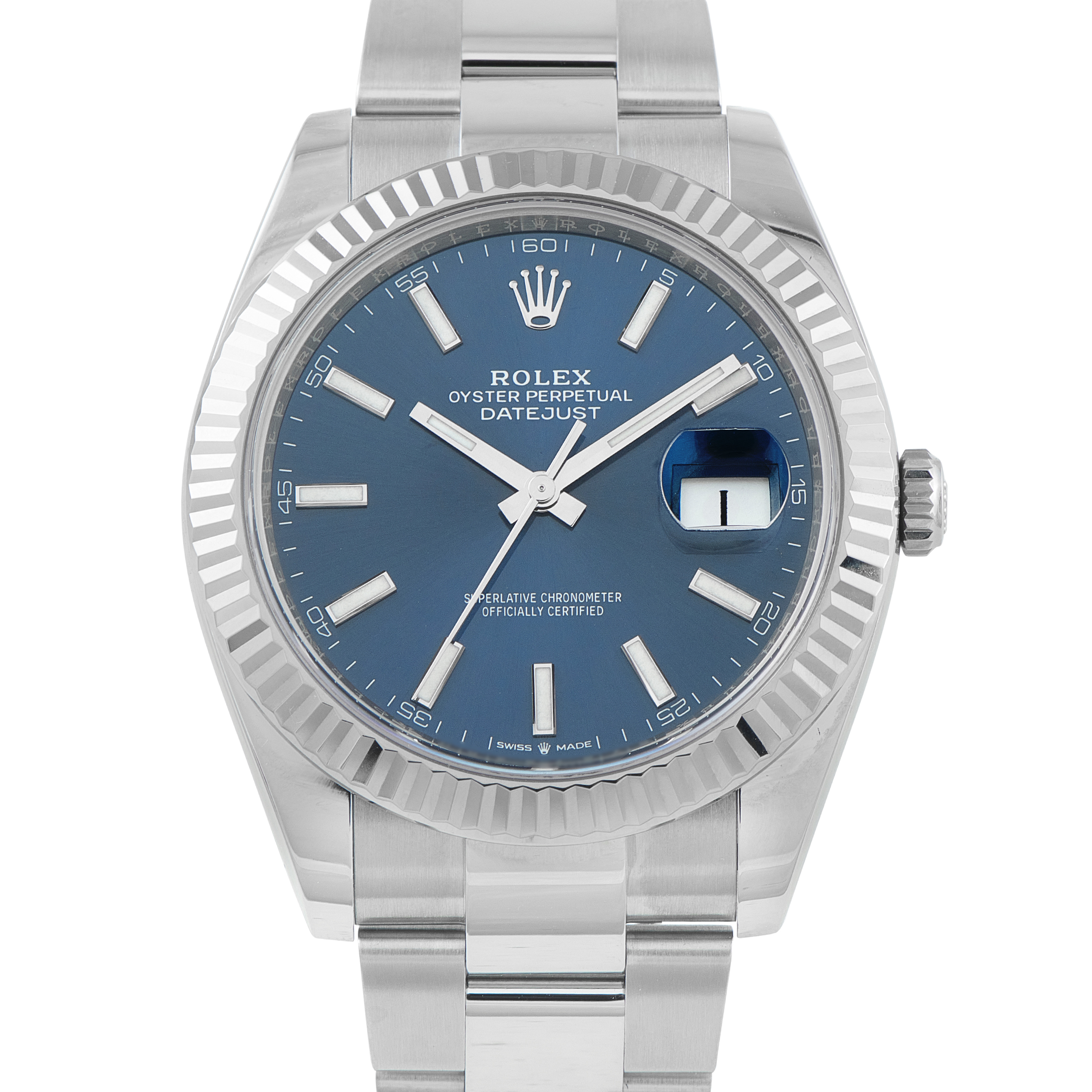 Rolex Datejust 41 Blue Dial Steel Jubilee Watch 126334