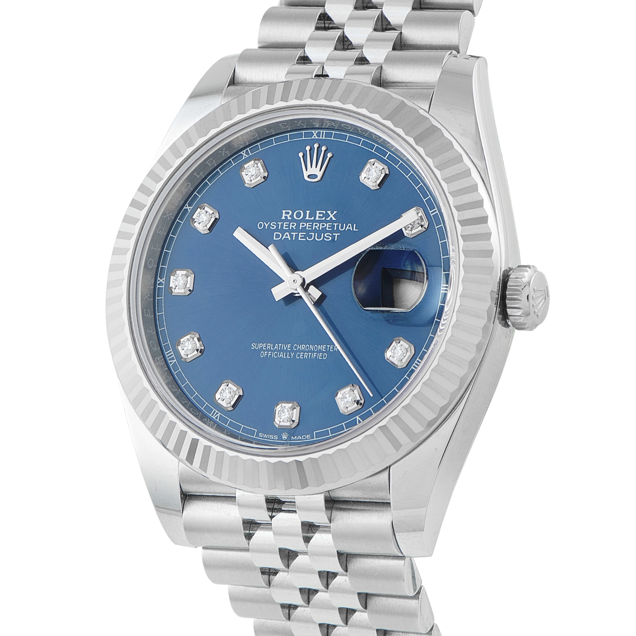 Rolex Datejust 41 Blue Diamond Dial Steel Jubilee Watch 126334 - Image 2