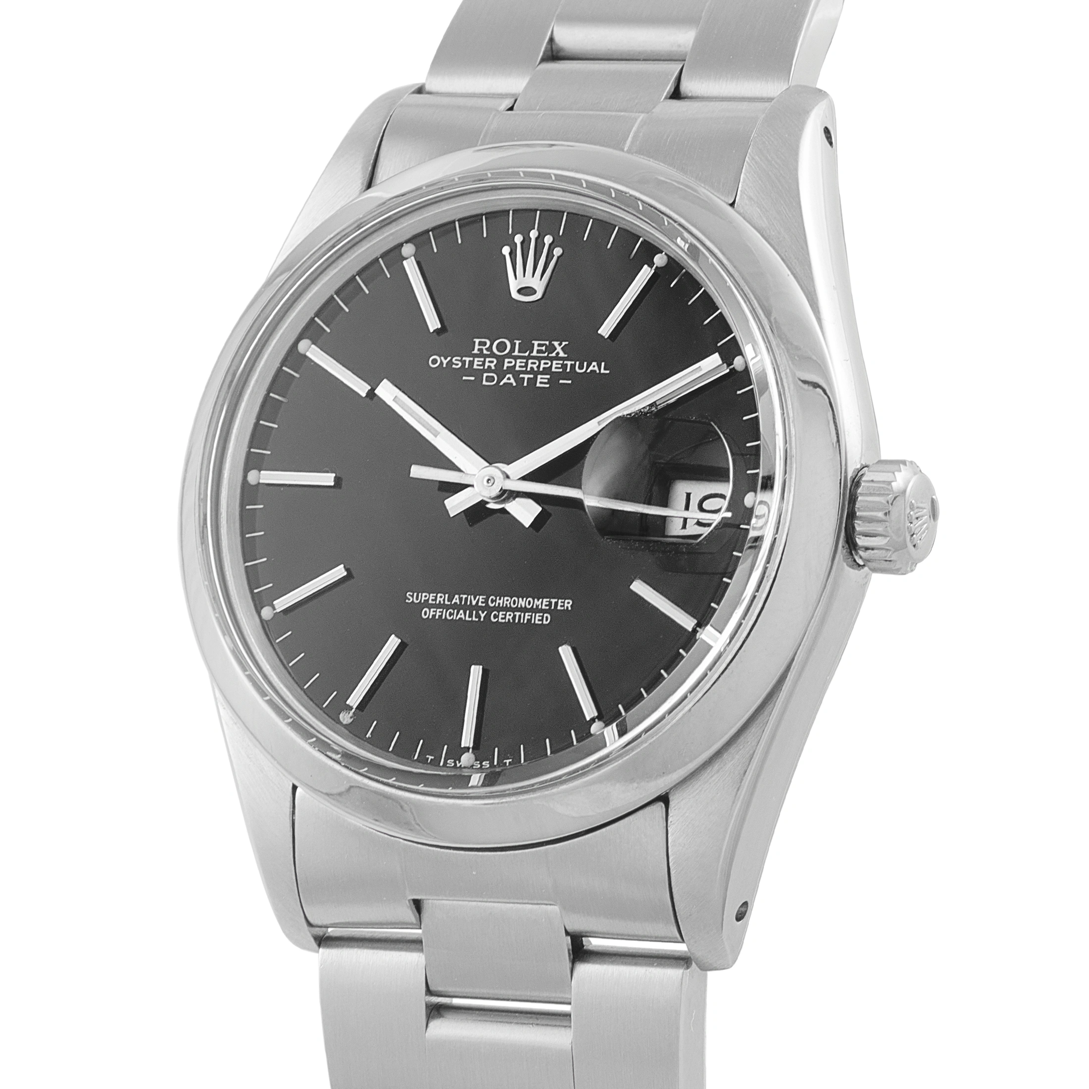 Rolex Oyster Perpetual Date 34 Black Dial Steel Watch 15000 - Image 2