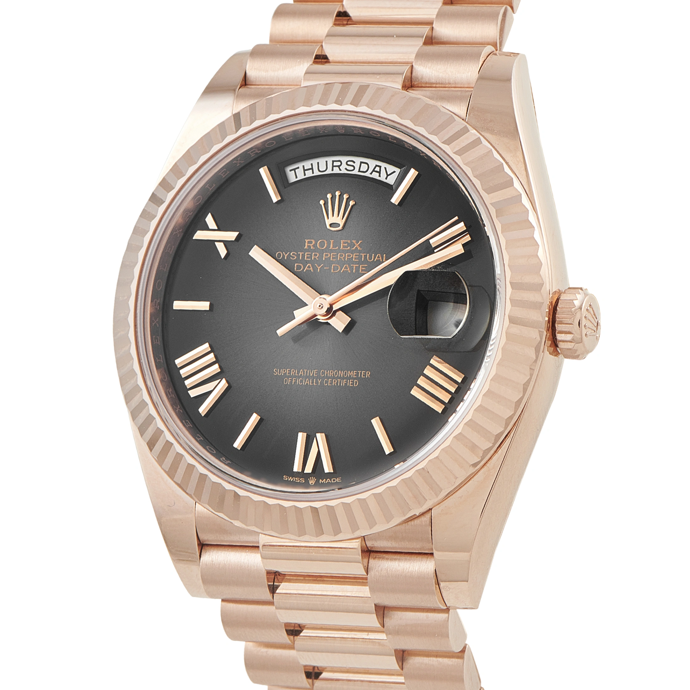 Rolex Day-Date 40 Slate Ombré Dial Everose Gold President Watch 228235 - Image 2