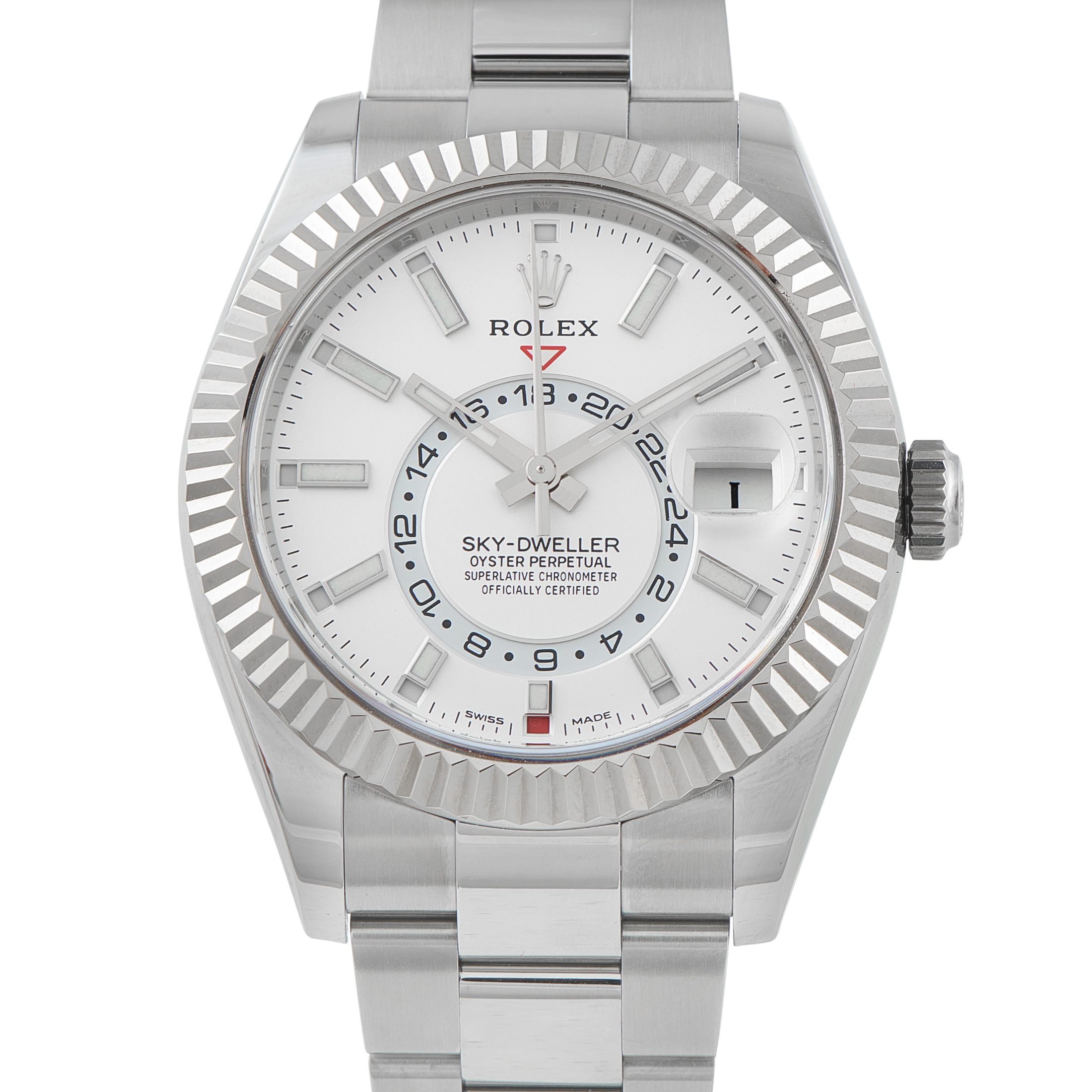 Rolex Sky-Dweller White Dial Steel Oyster Watch 326934