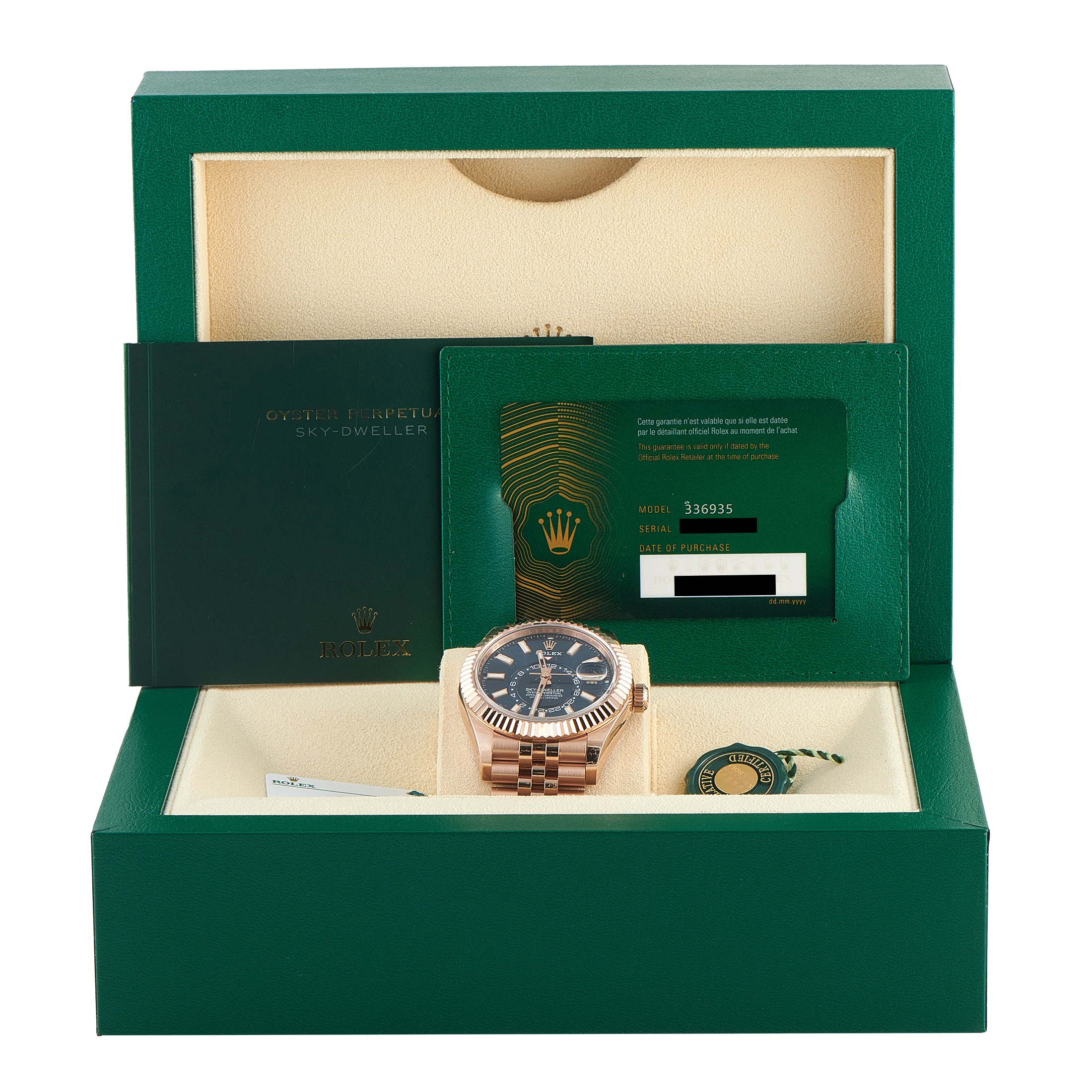 Rolex Sky-Dweller Blue-Green Dial Everose Gold Jubilee Watch 336935 - Image 5