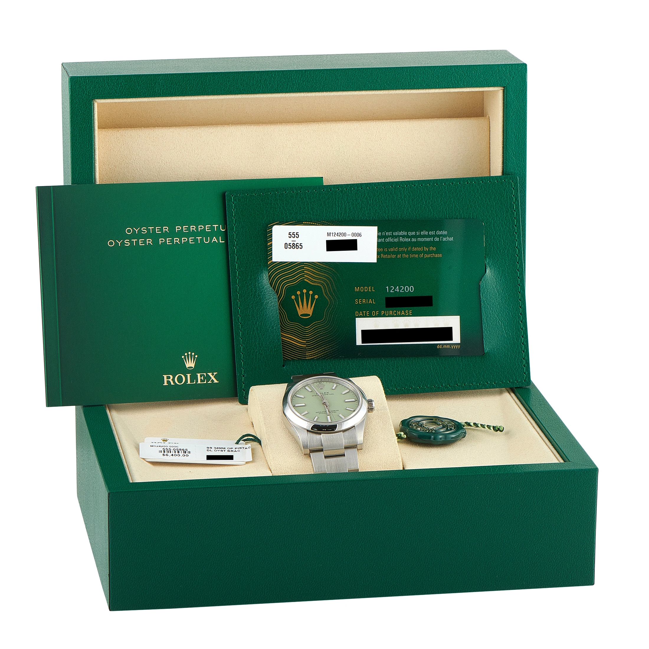 Rolex Oyster Perpetual 34 Pistachio Dial Steel Watch 124200 - Image 5