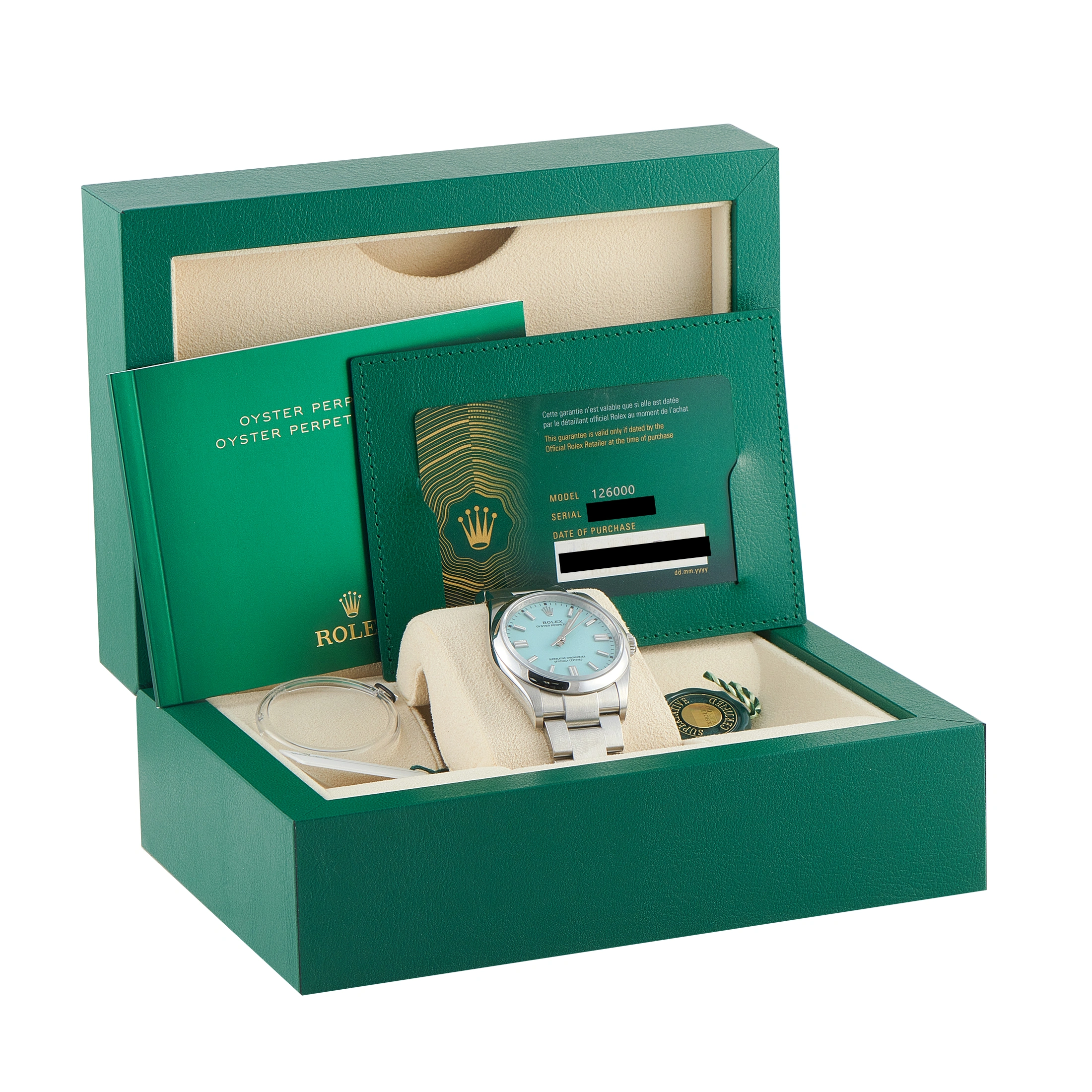 Rolex Oyster Perpetual 36 Turquoise Dial Steel Watch 126000 - Image 5