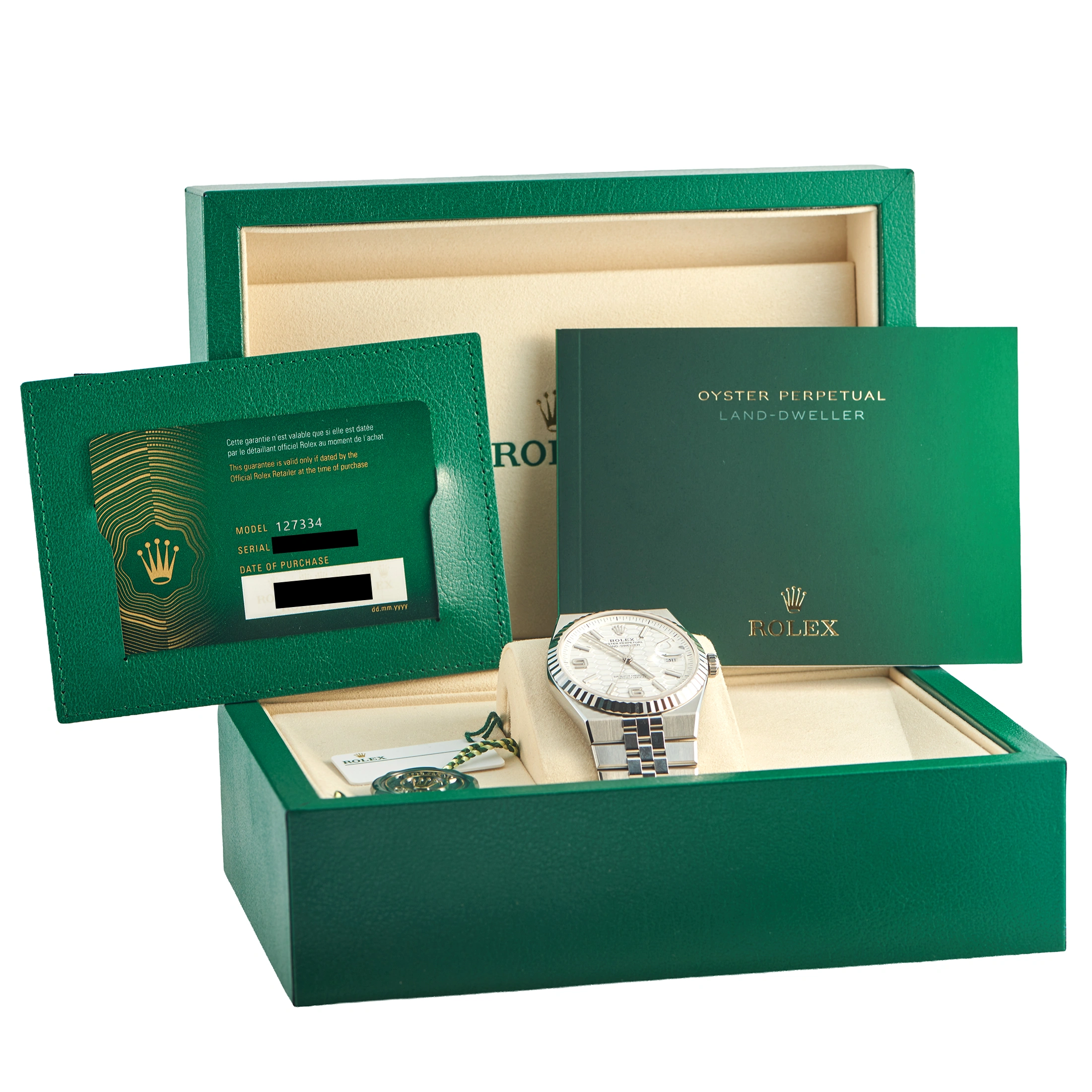 Rolex Land-Dweller 40 White Dial Steel Flat Jubilee Watch 127334 - Image 5