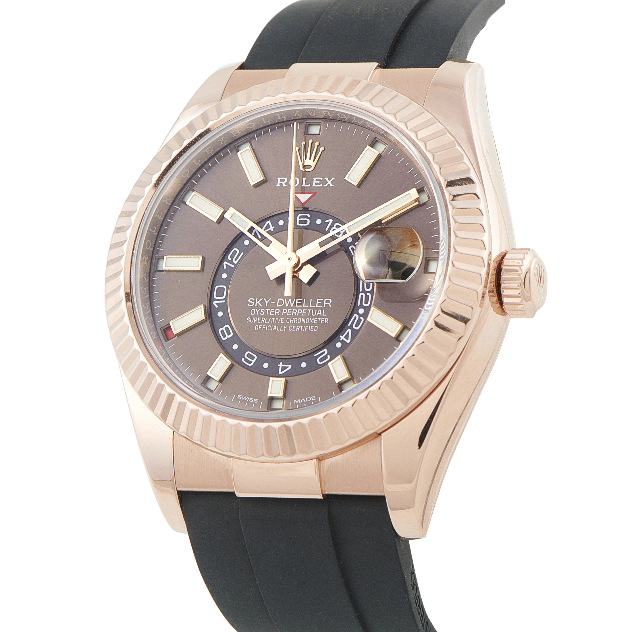 Rolex Sky-Dweller 18K Everose Gold on Oysterflex Watch 326235 - Image 2