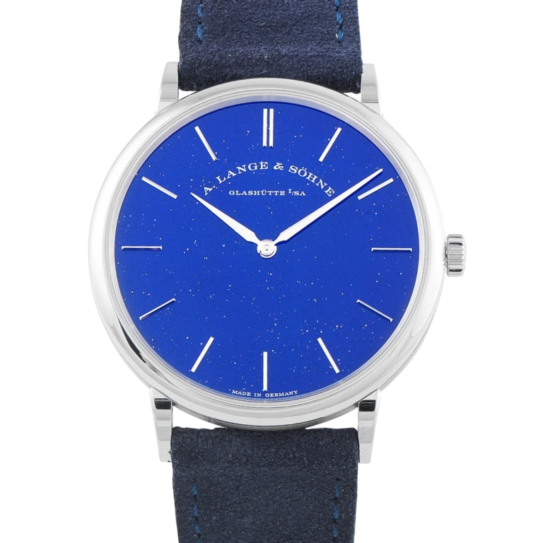 A. Lange & Sohne Saxonia Thin Blue Dial 18K White Gold Watch 205.086