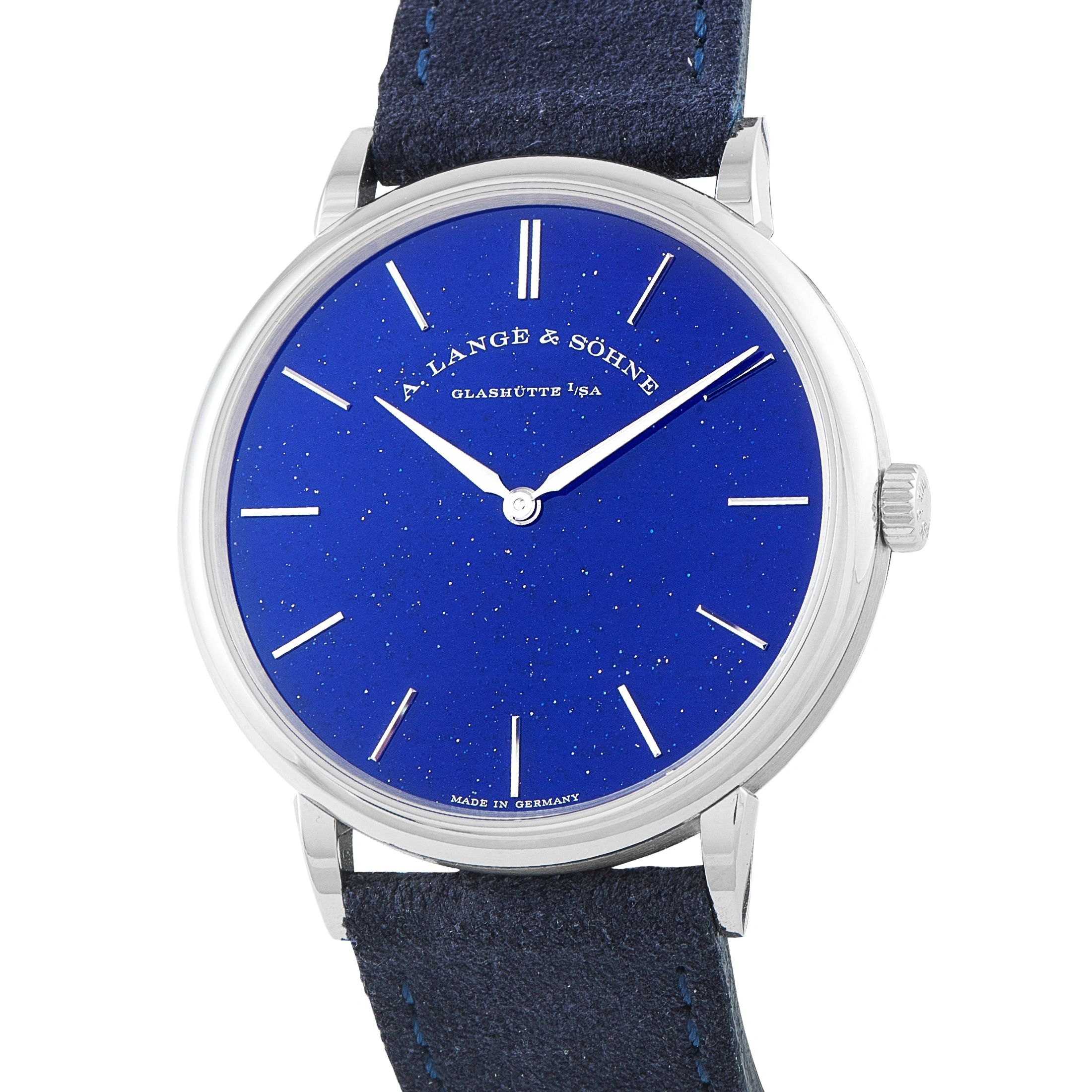 A. Lange & Sohne Saxonia Thin Blue Dial 18K White Gold Watch 205.086 - Image 2