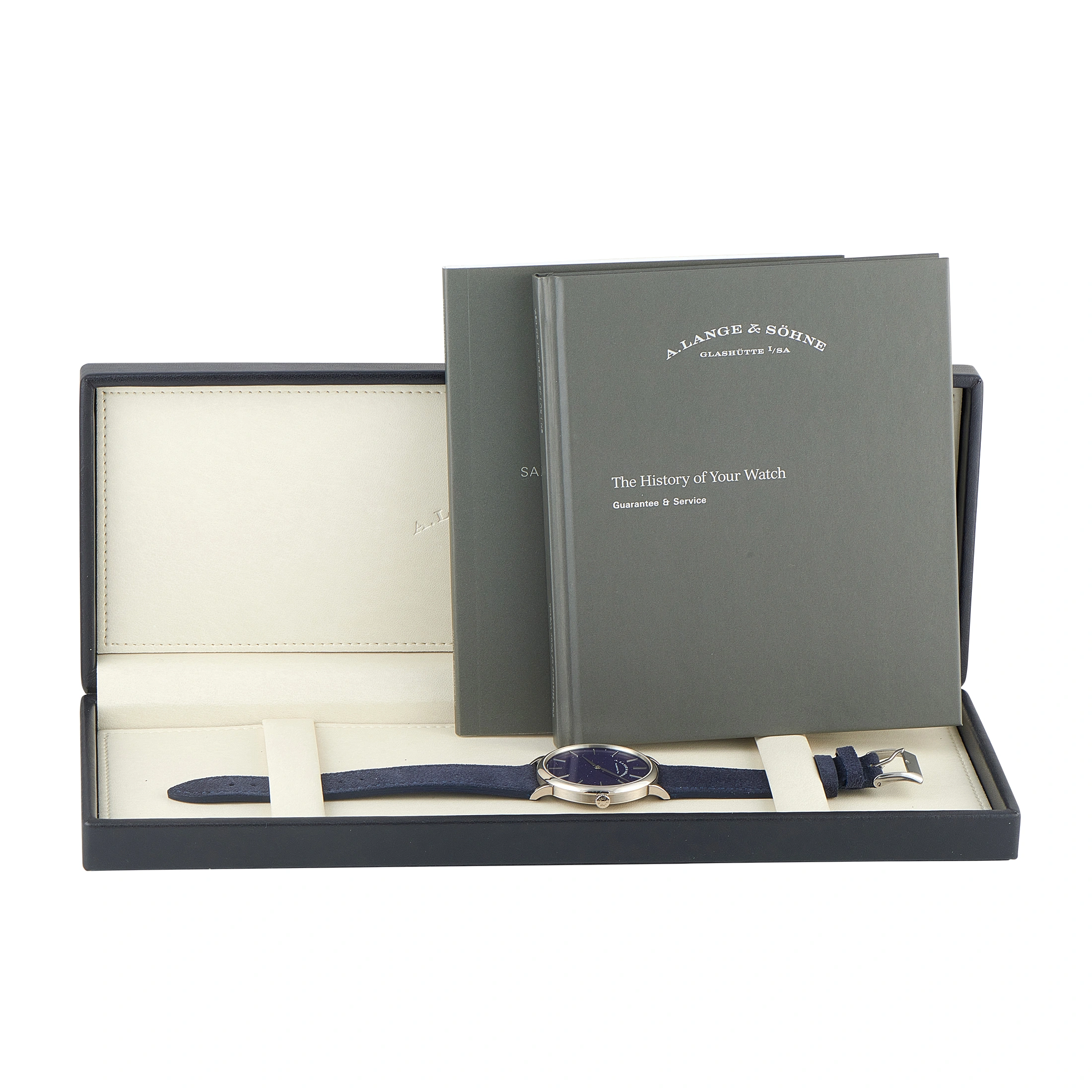 A. Lange & Sohne Saxonia Thin Blue Dial 18K White Gold Watch 205.086 - Image 5