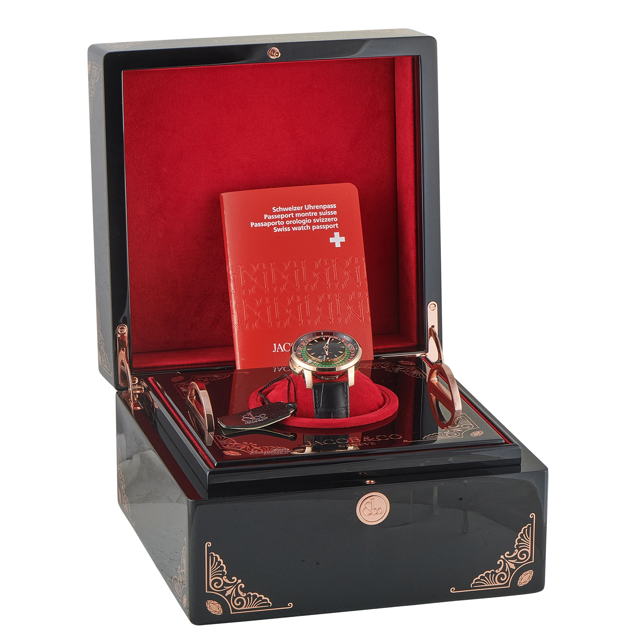 Jacob & Co. The Casino Tourbillon Green Roulette Ring Rose Gold Watch CA100.40.AA.AD.ABALA - Image 5