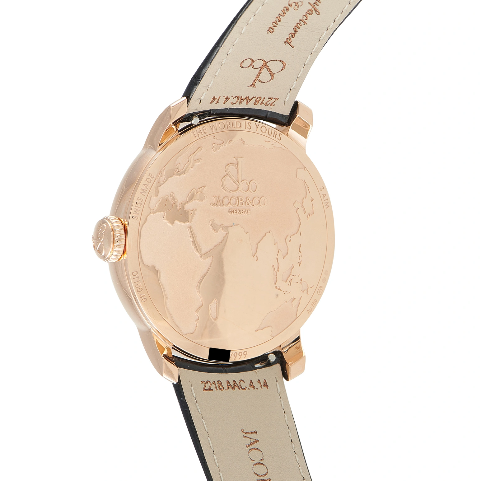 Jacob & Co. World Is Yours Dual Time Zone Black Dial Rose Gold Watch DT100.40.AA.AB.ABALA - Image 3