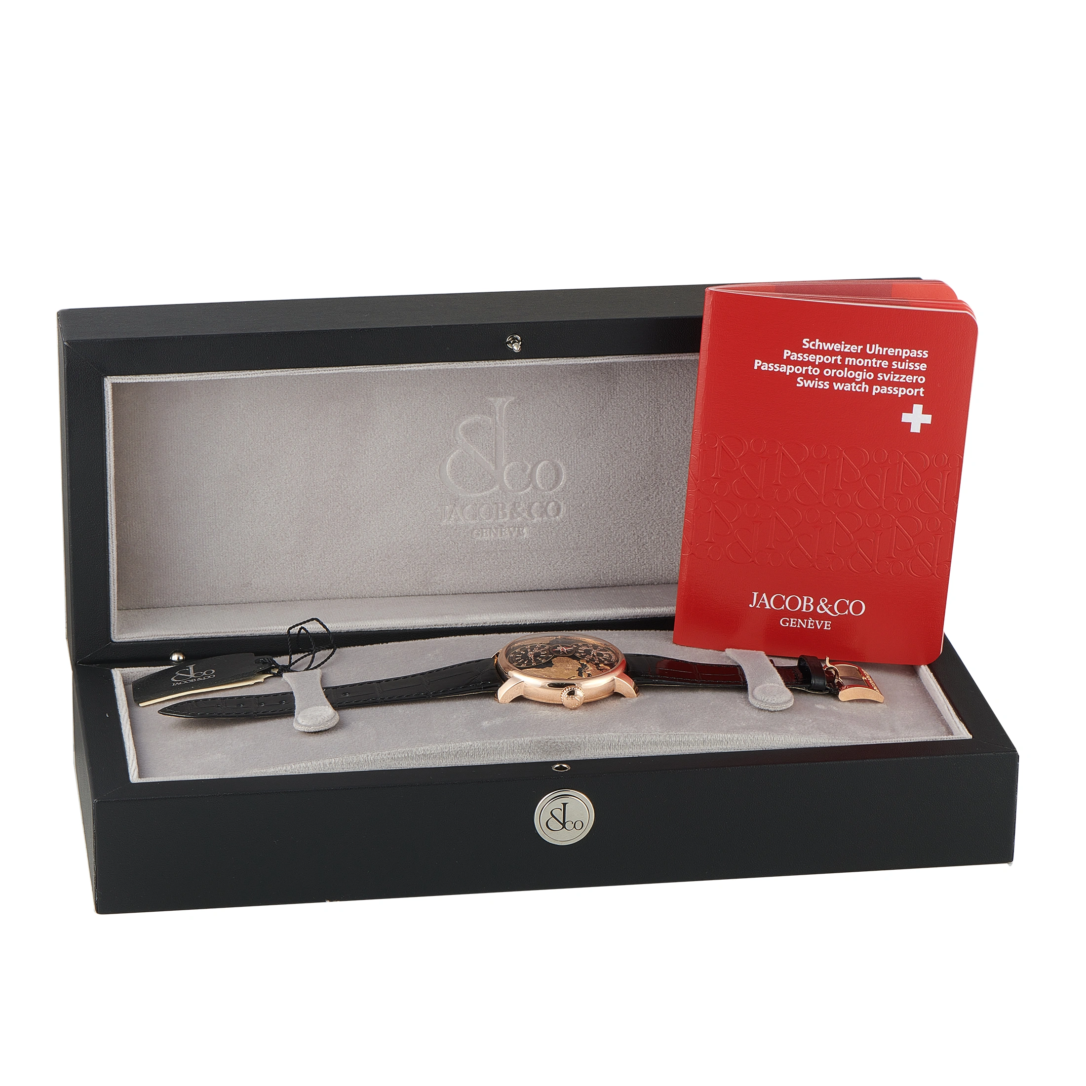Jacob & Co. World Is Yours Dual Time Zone Black Dial Rose Gold Watch DT100.40.AA.AB.ABALA - Image 5