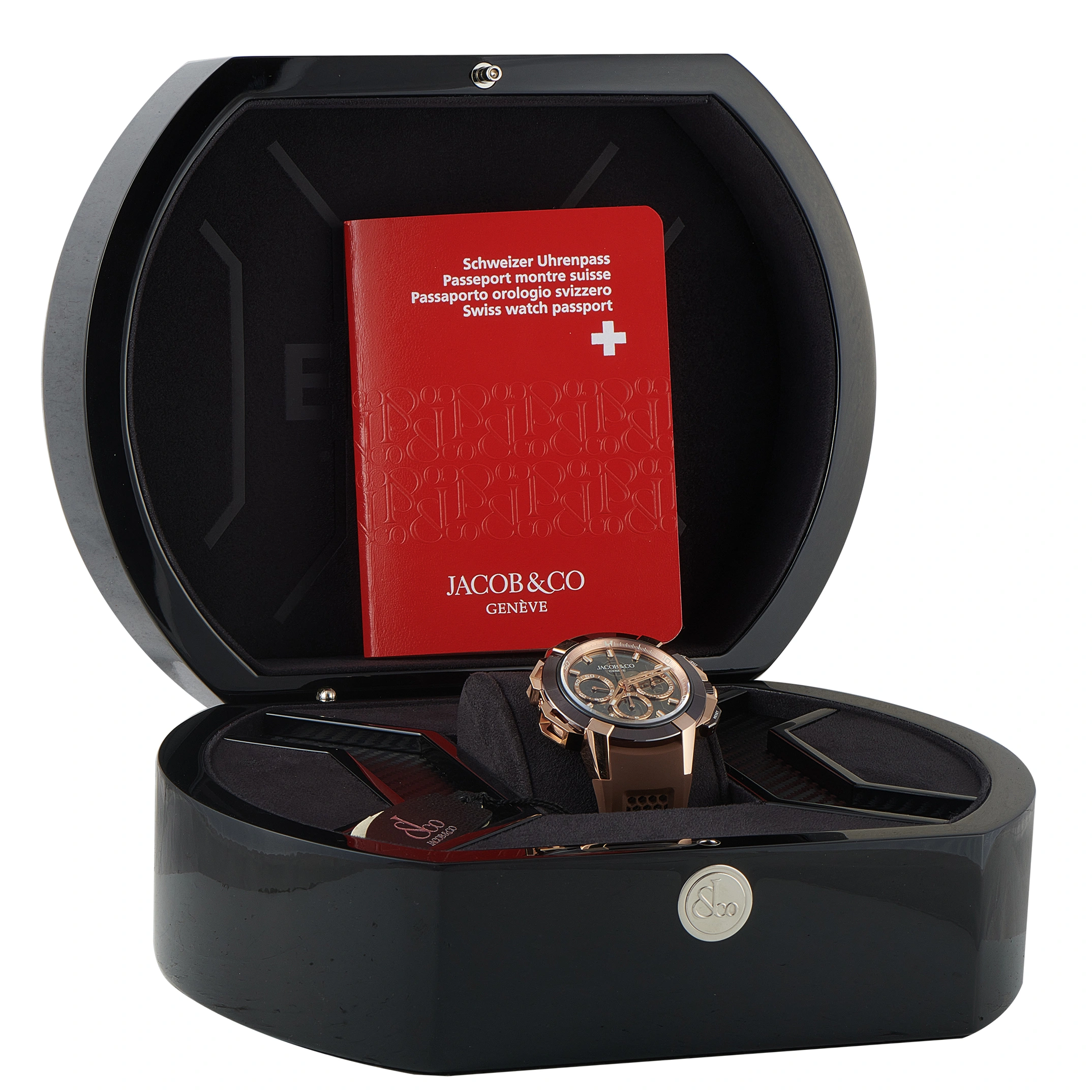 Jacob & Co. Epic X Chrono Tri-Compax Black Ceramic and Rose Gold Watch EC440.43.AC.AA.ABRUA - Image 5