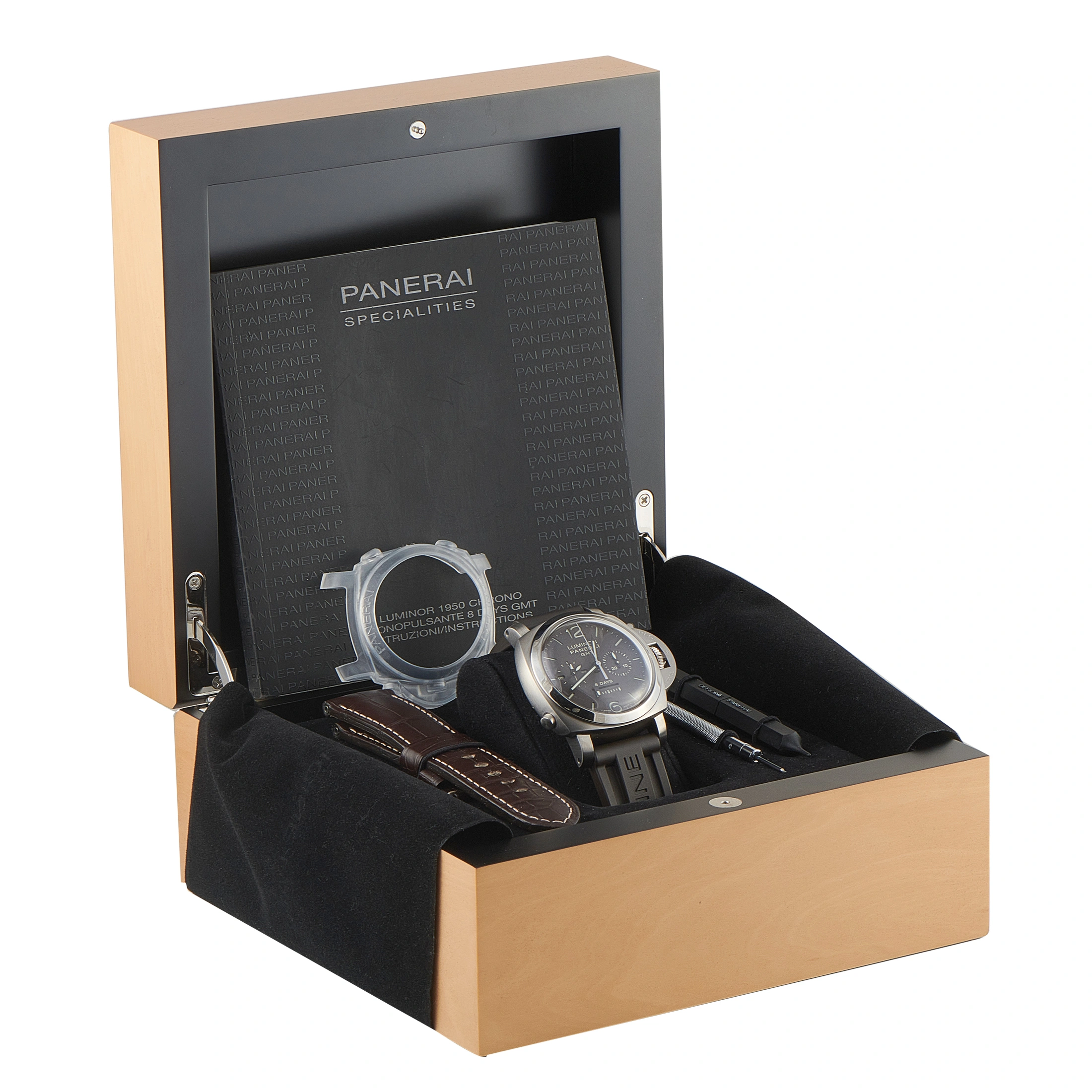 Officine Panerai Luminor 1950 8-Days Chrono Monopulsante GMT Titanium Watch PAM00311 - Image 5