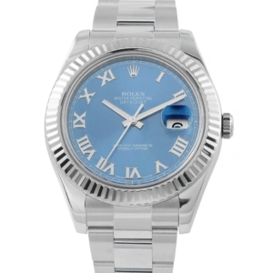 Rolex Datejust II Azzurro Blue Dial Steel Watch 116334