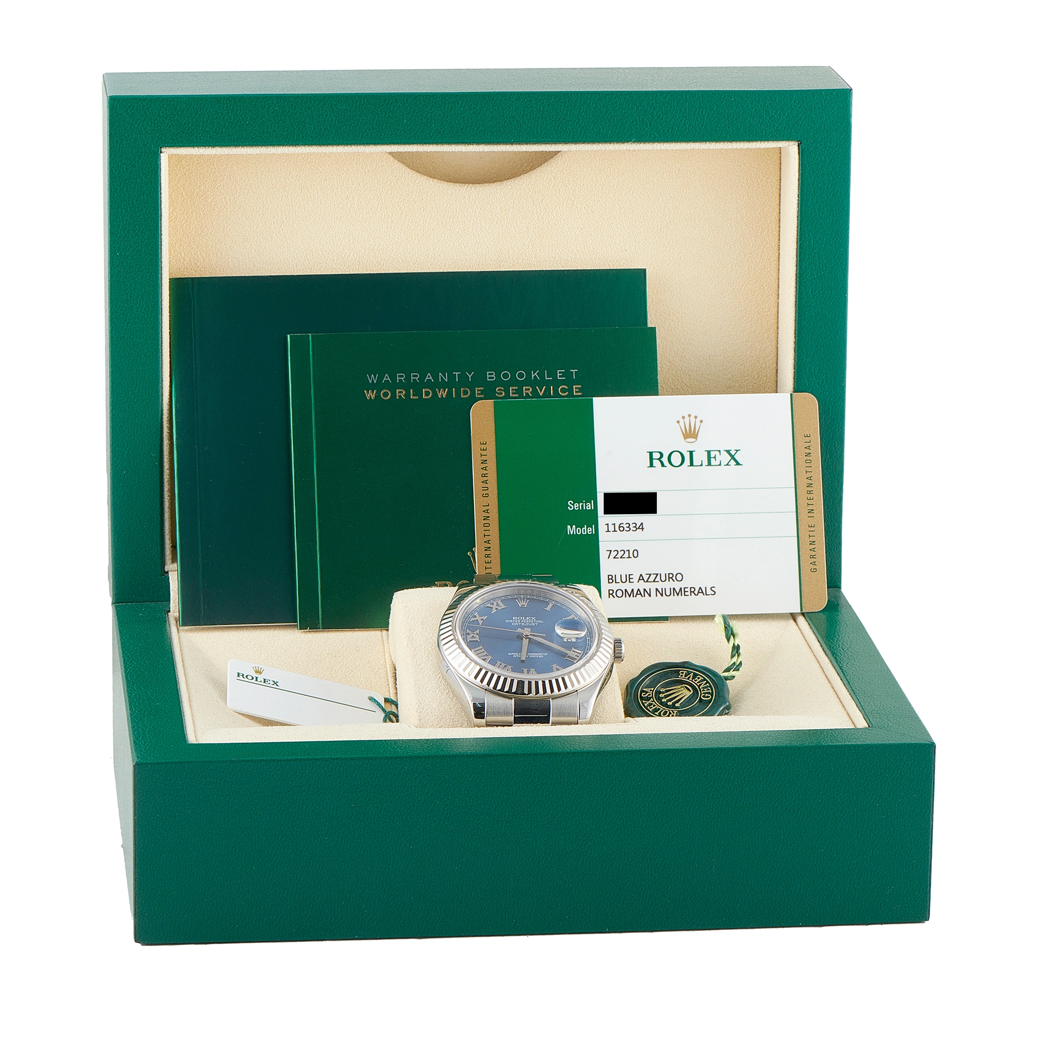 Rolex Datejust II Azzurro Blue Dial Steel Watch 116334 - Image 5