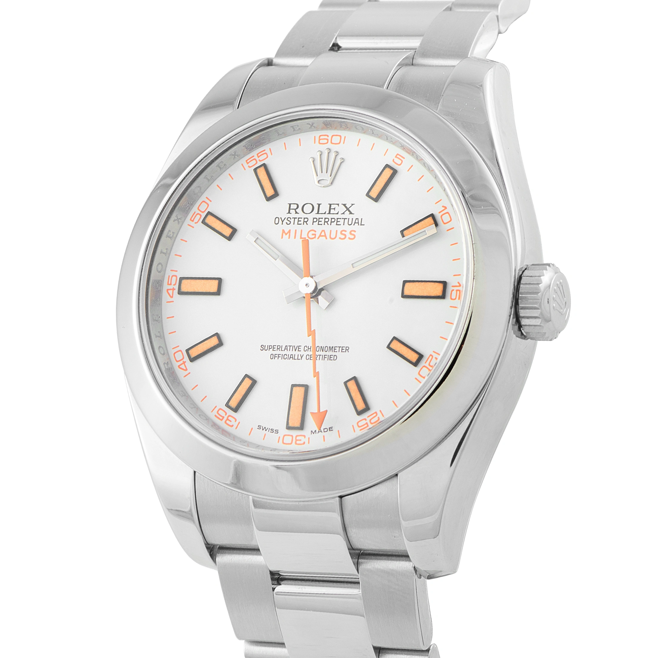 Rolex Milgauss White Dial Steel Watch 116400 - Image 2