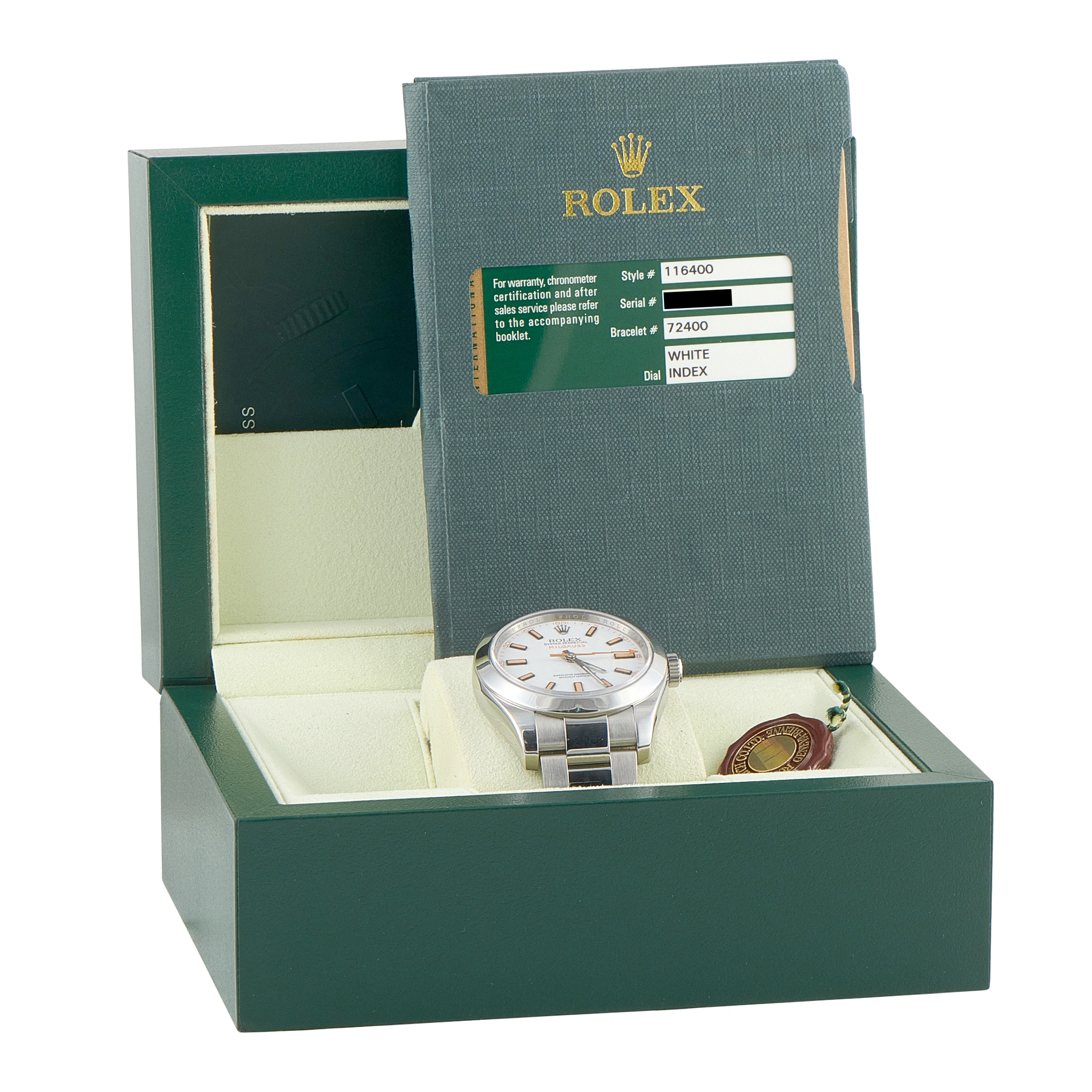 Rolex Milgauss White Dial Steel Watch 116400 - Image 5