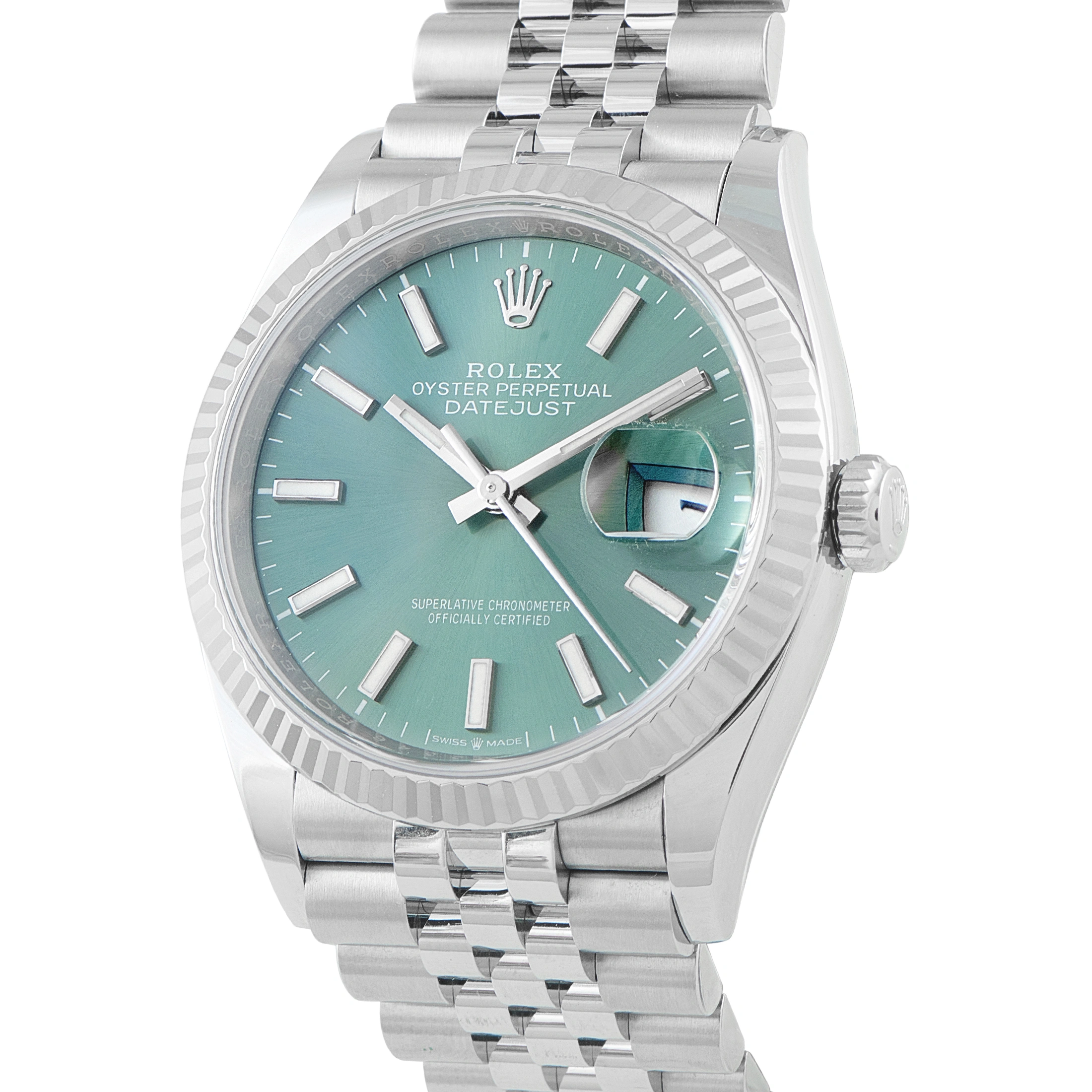 Rolex Datejust 36 Mint Green Dial Jubilee White Rolesor Watch 126234 - Image 2