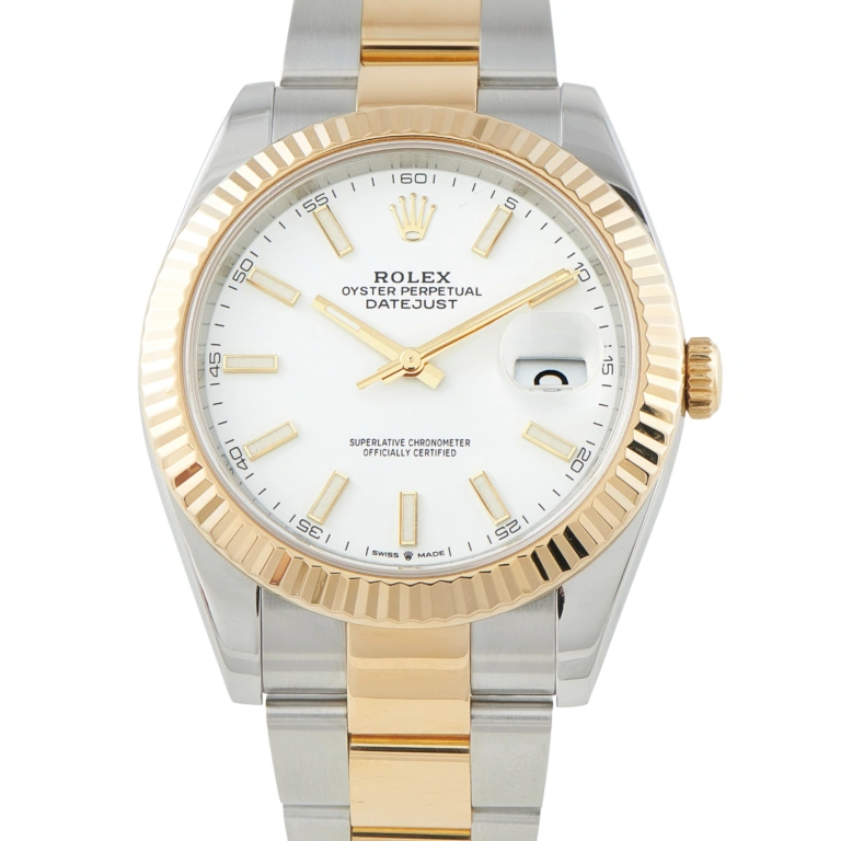 Rolex Datejust 41 White Dial Yellow Rolesor Watch 126333