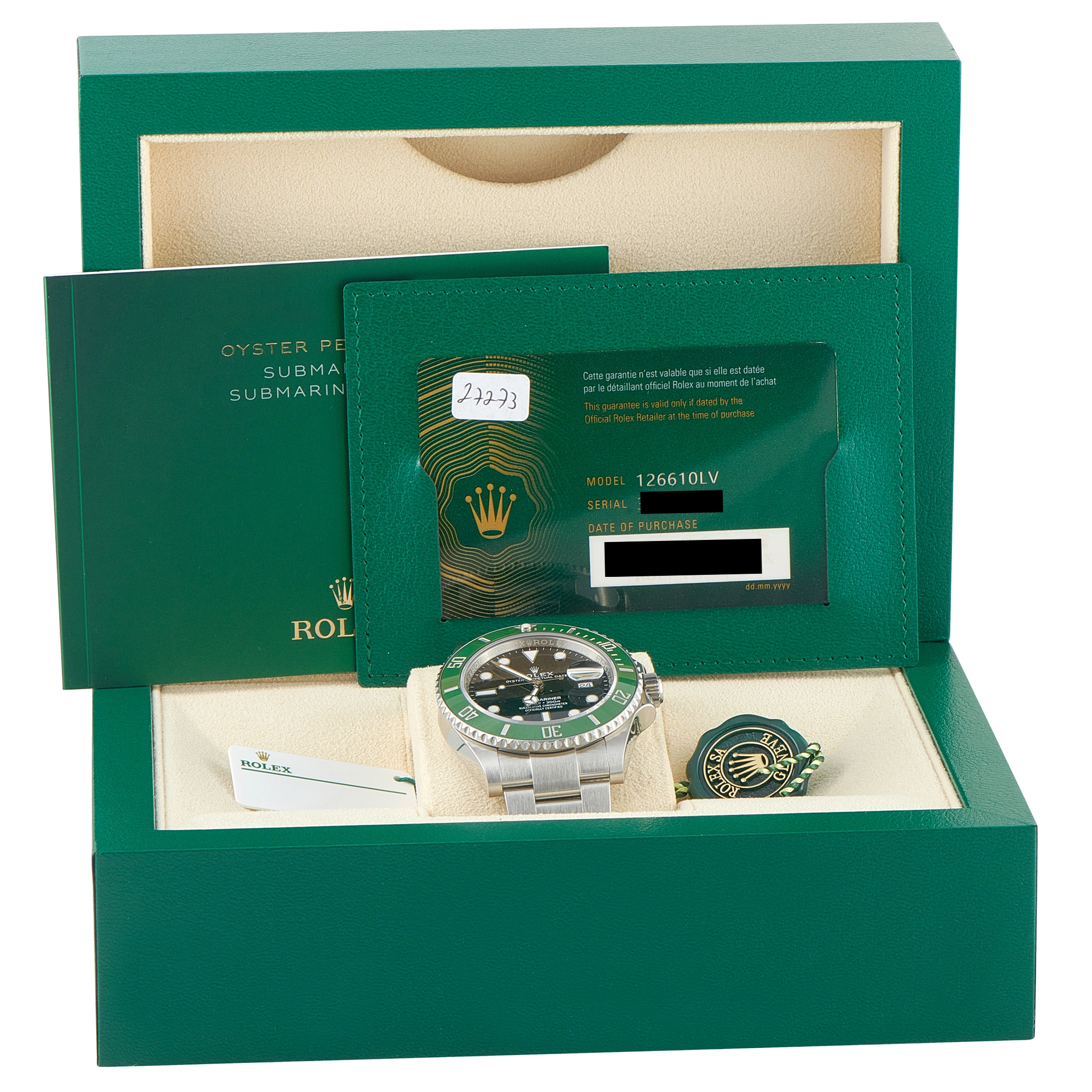 Rolex Submariner Date Green Bezel Oystersteel Watch 126610LV - Image 5