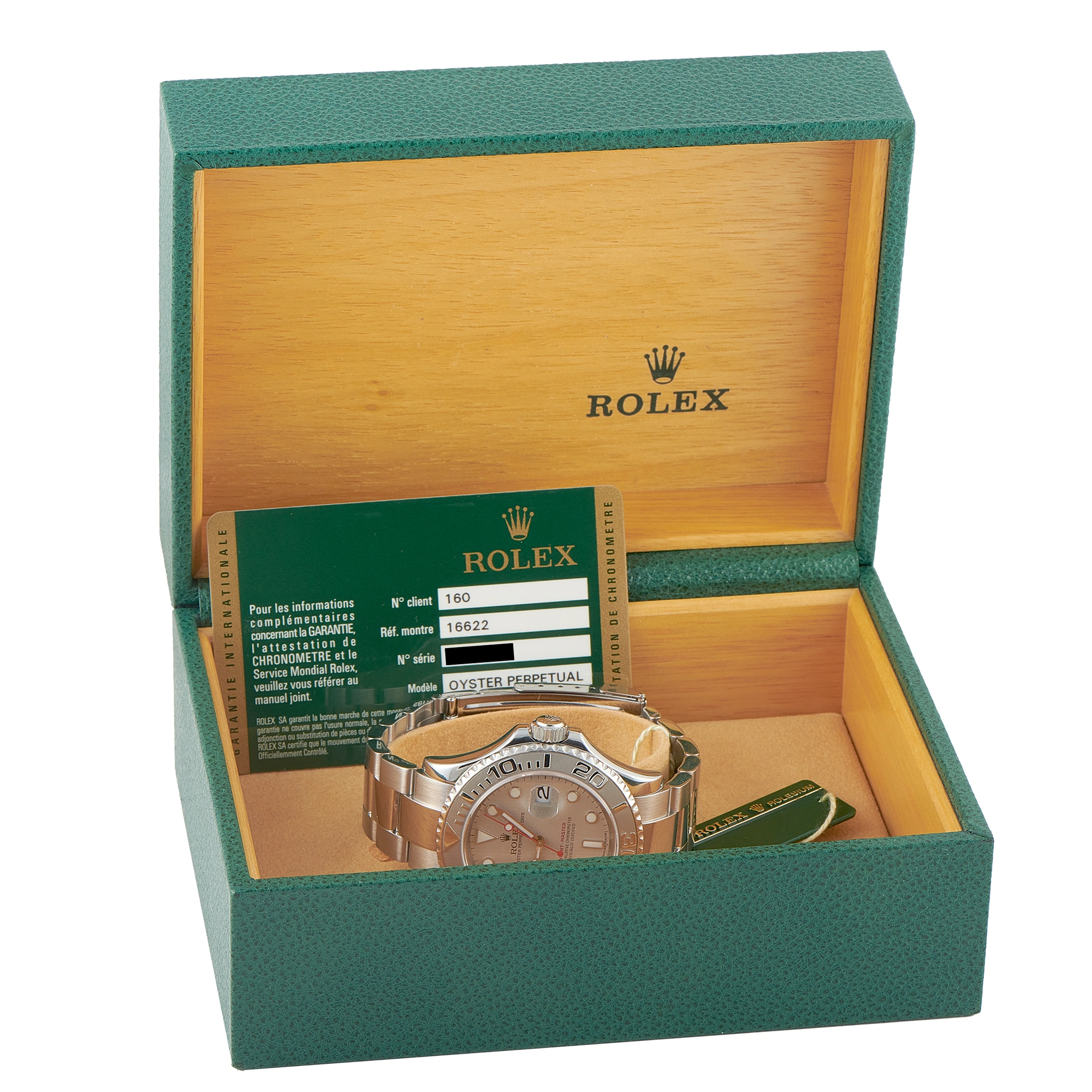 Rolex Yacht-Master 40 Platinum Dial Watch 16622 - Image 5