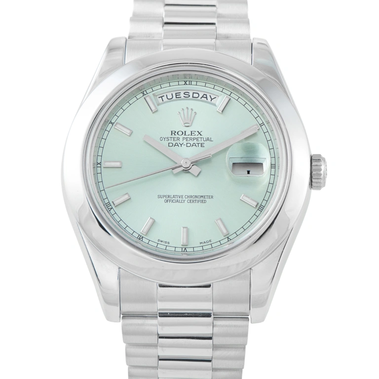 Rolex Day-Date II Glacier Blue Dial Platinum President Watch 218206