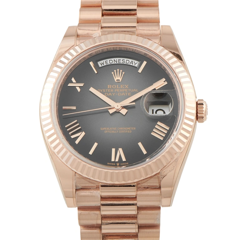 Rolex Day-Date 40 Slate Ombré Dial Everose Gold President Watch 228235-0055