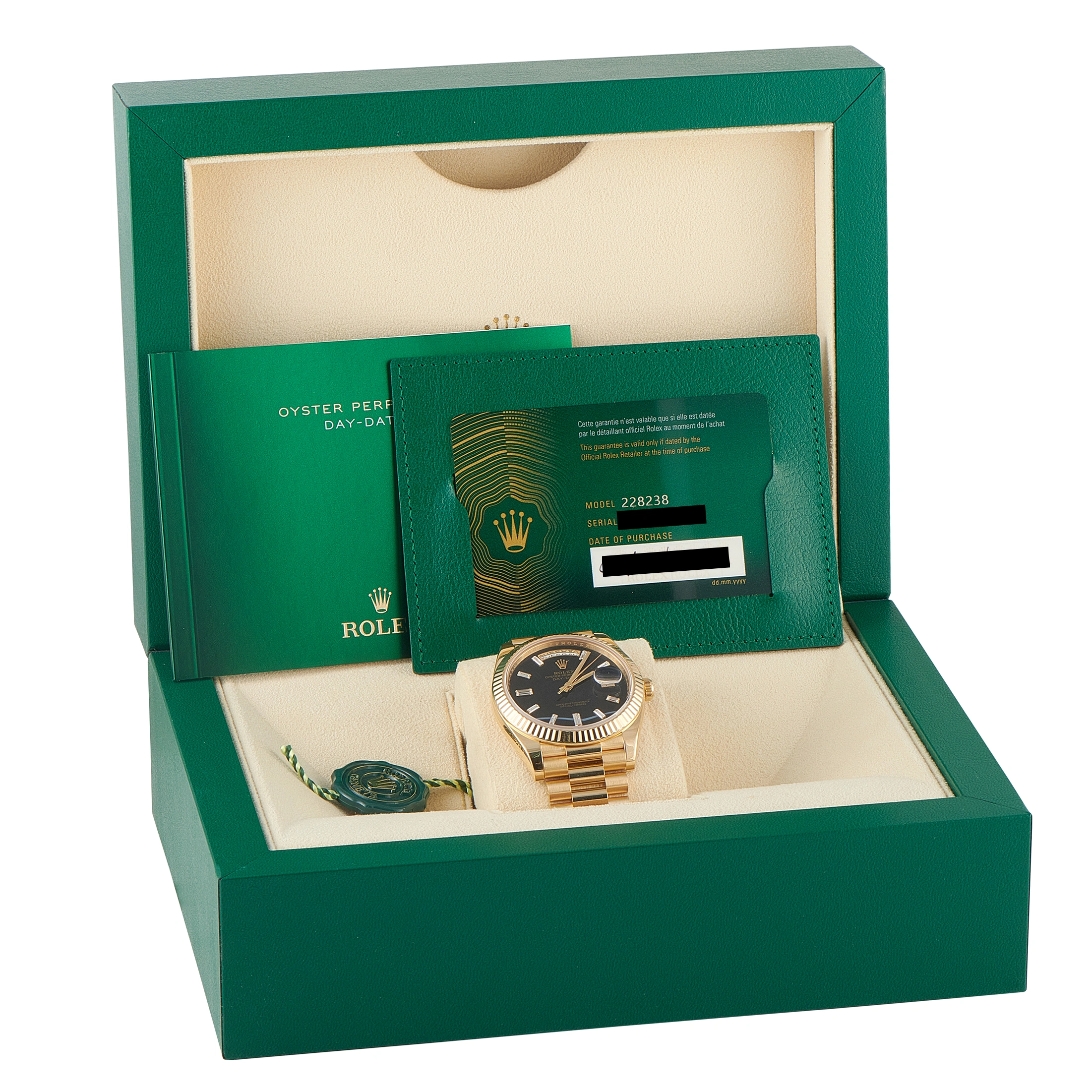 Rolex Day-Date 40 Onyx and Diamond Dial Yellow Gold President Watch 228238-0059 - Image 5