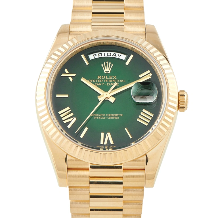 Rolex Day-Date 40 Green Ombré 18K Yellow Gold Watch 228238