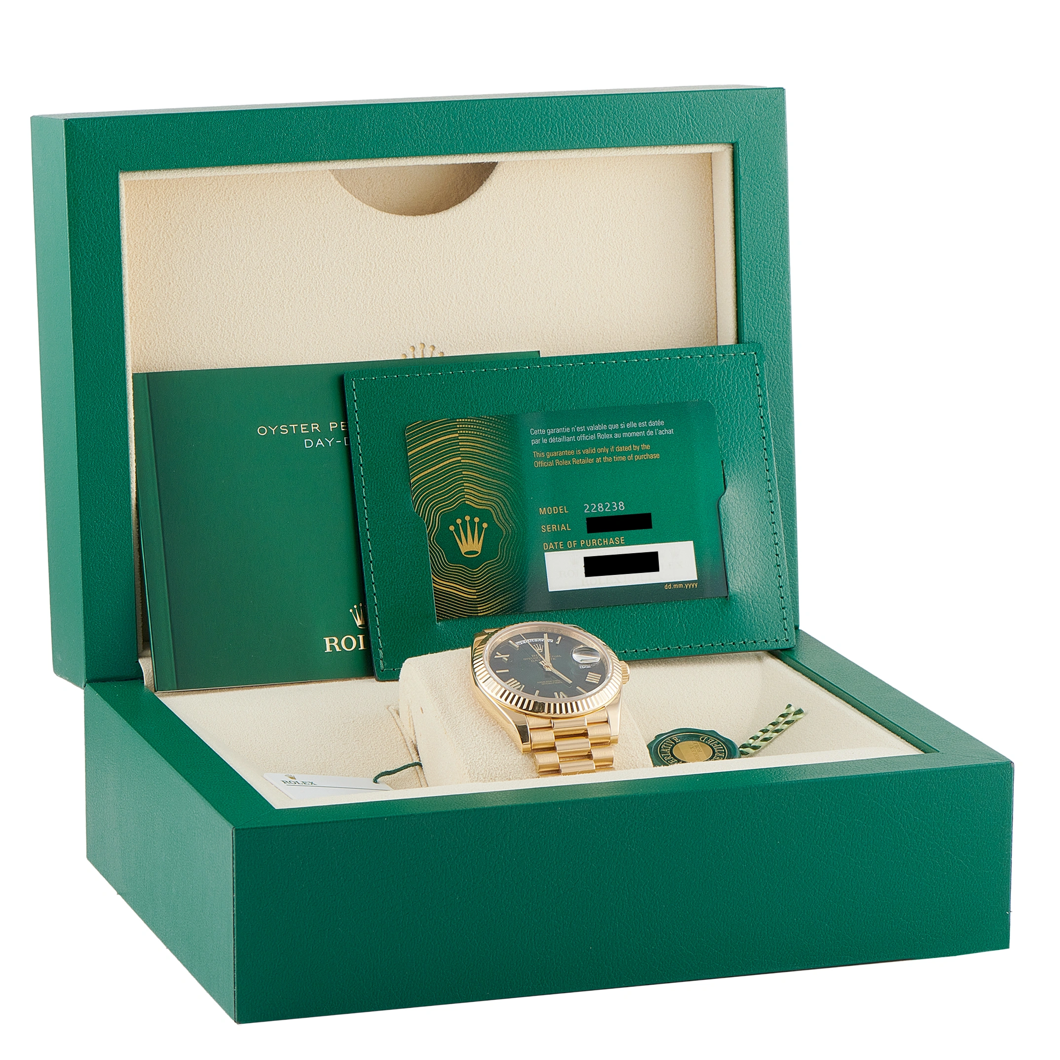 Rolex Day-Date 40 Green Ombré 18K Yellow Gold Watch 228238 - Image 5