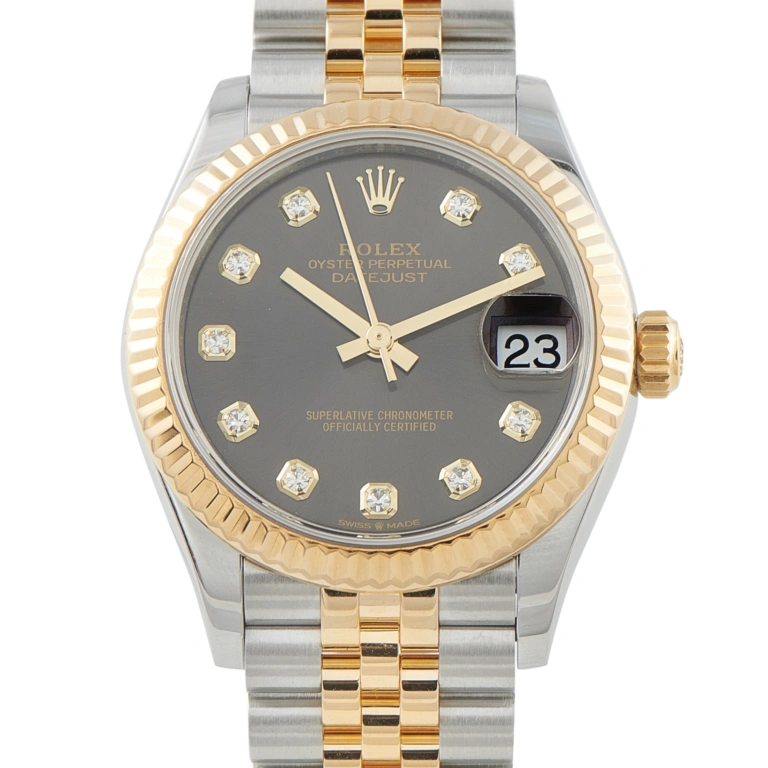 Rolex Datejust 31 Dark Gray with Diamond Dial Jubilee Yellow Rolesor Watch 278273