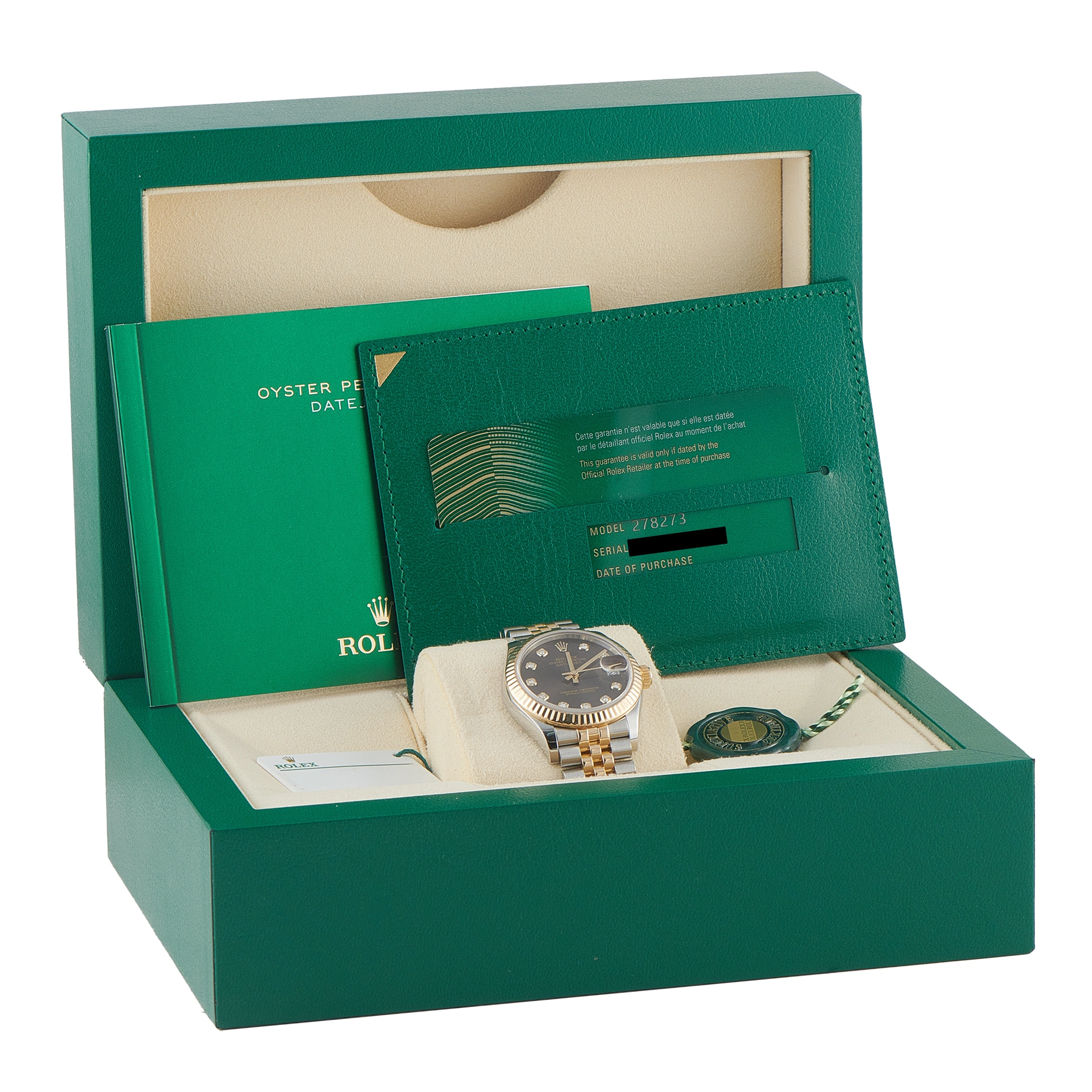 Rolex Datejust 31 Dark Gray with Diamond Dial Jubilee Yellow Rolesor Watch 278273 - Image 5