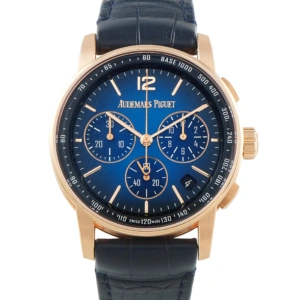 Audemars Piguet Code 11.59 Chronograph Smoked Blue Dial Rose Gold Watch 26393OR.OO.A002KB.03
