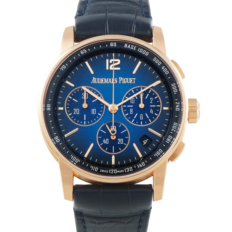 Audemars Piguet Code 11.59 Chronograph Smoked Blue Dial Rose Gold Watch 26393OR.OO.A002KB.03