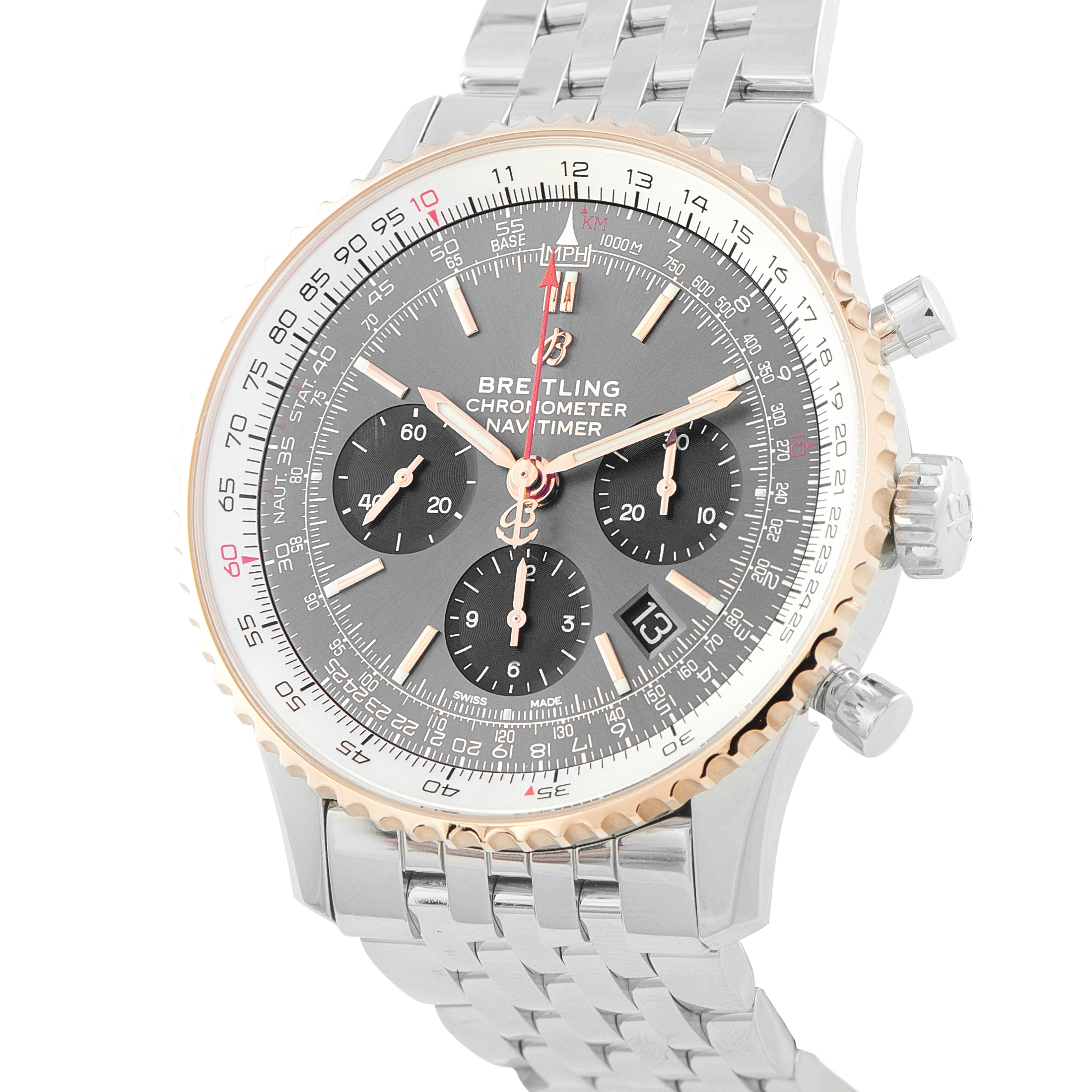 Breitling Navitimer B01 Chronograph 43 Steel and Red Gold Watch Ub0121211f1a1 - Image 2