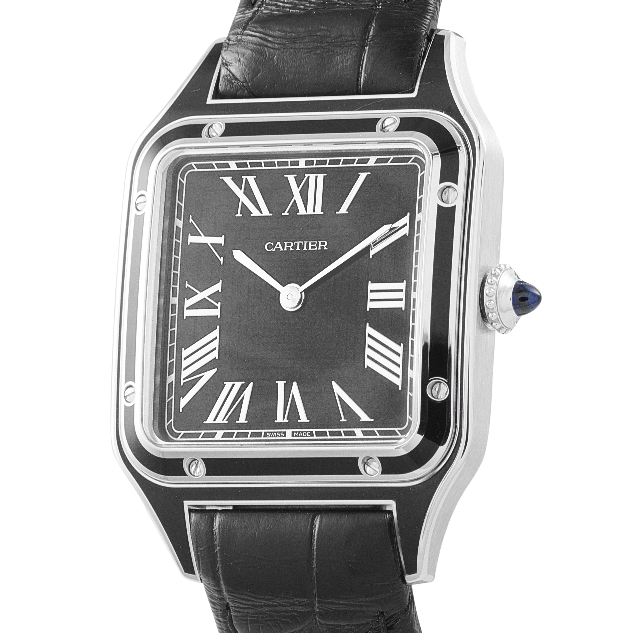 Cartier Santos-Dumont Black Lacquer Steel Watch WSSA0046 - Image 2