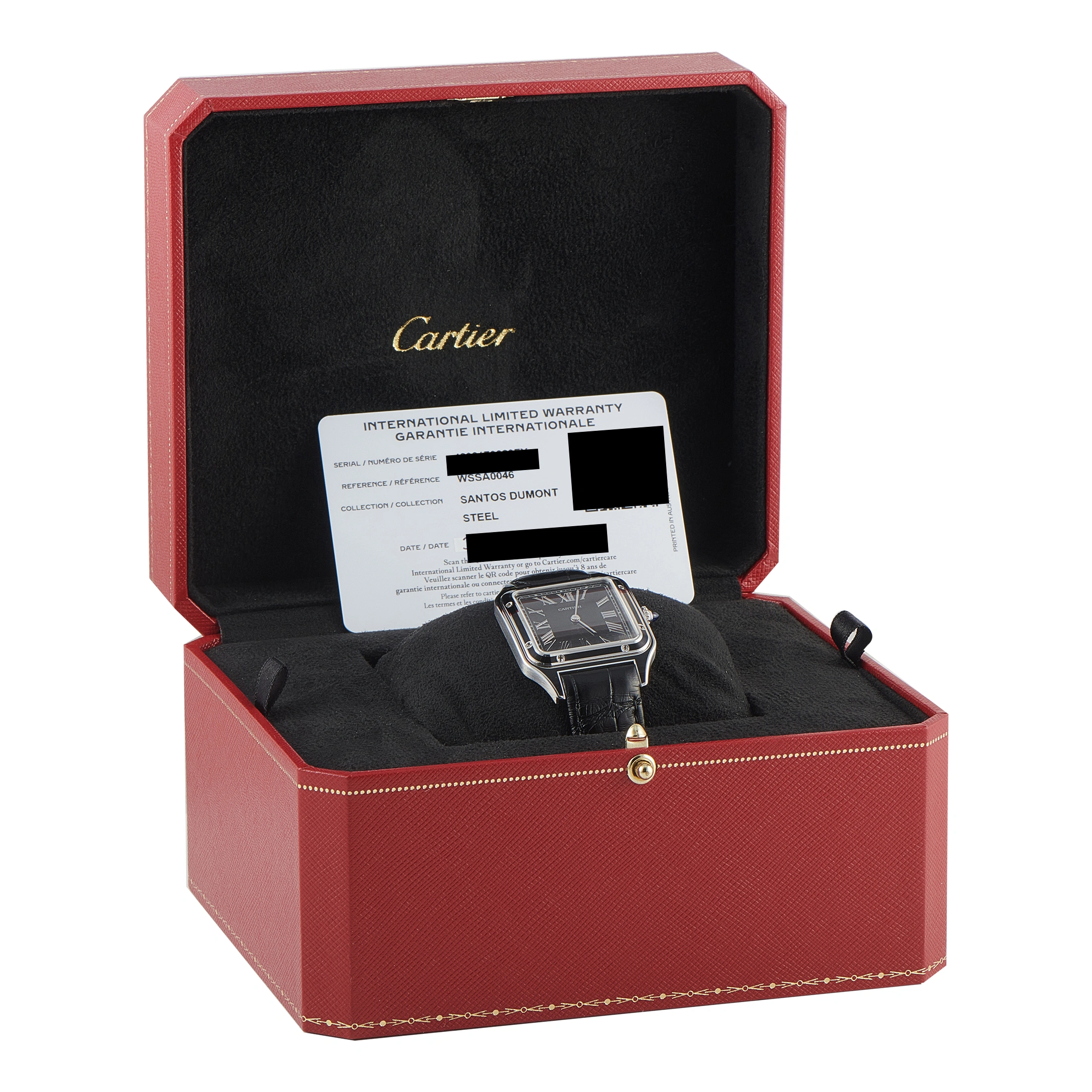 Cartier Santos-Dumont Black Lacquer Steel Watch WSSA0046 - Image 5